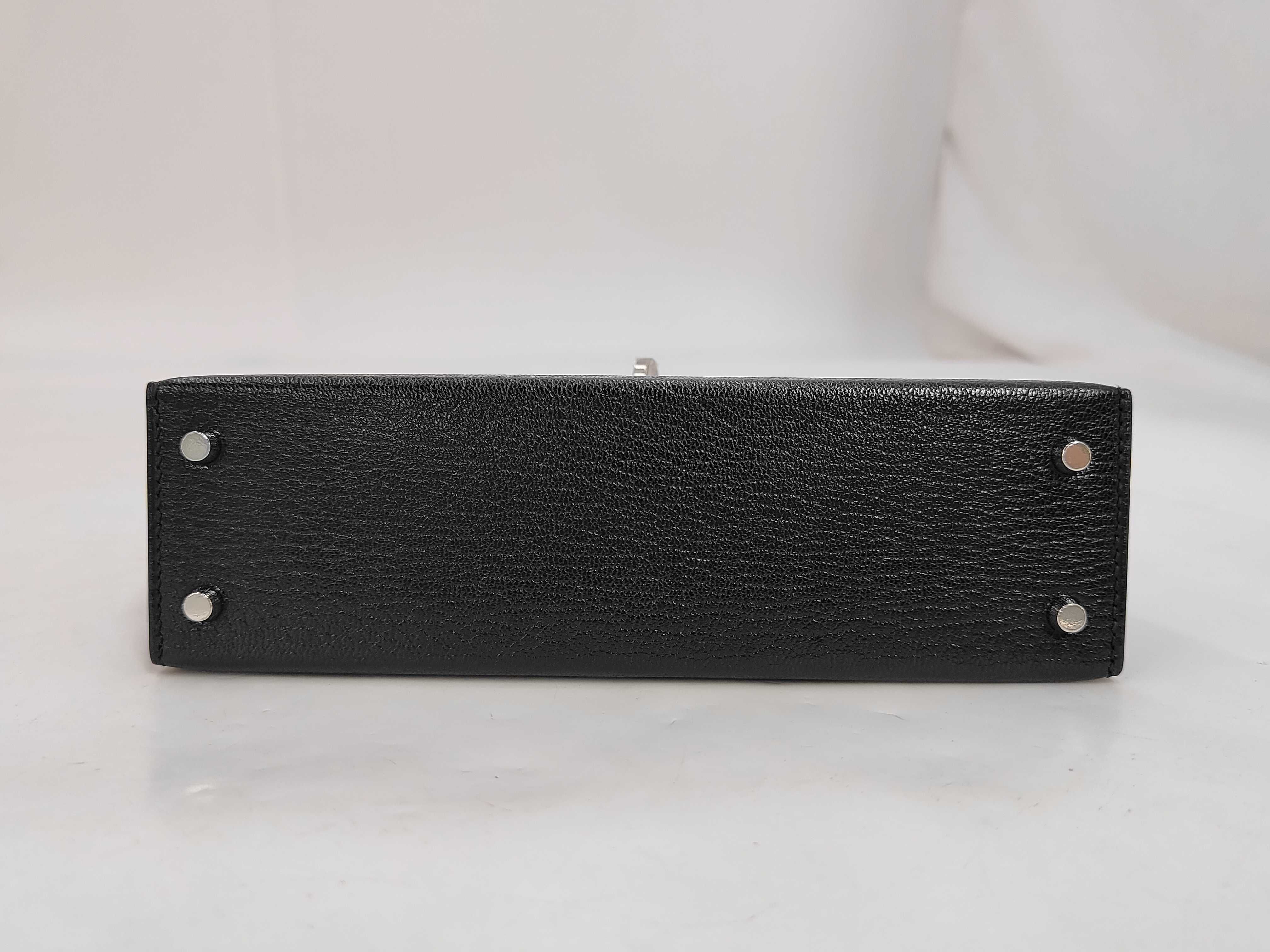 Mini Kelly II Cloute de Coeur Chevre Siamkilla G Stamp Black Silver Hardware Handbag — view 3