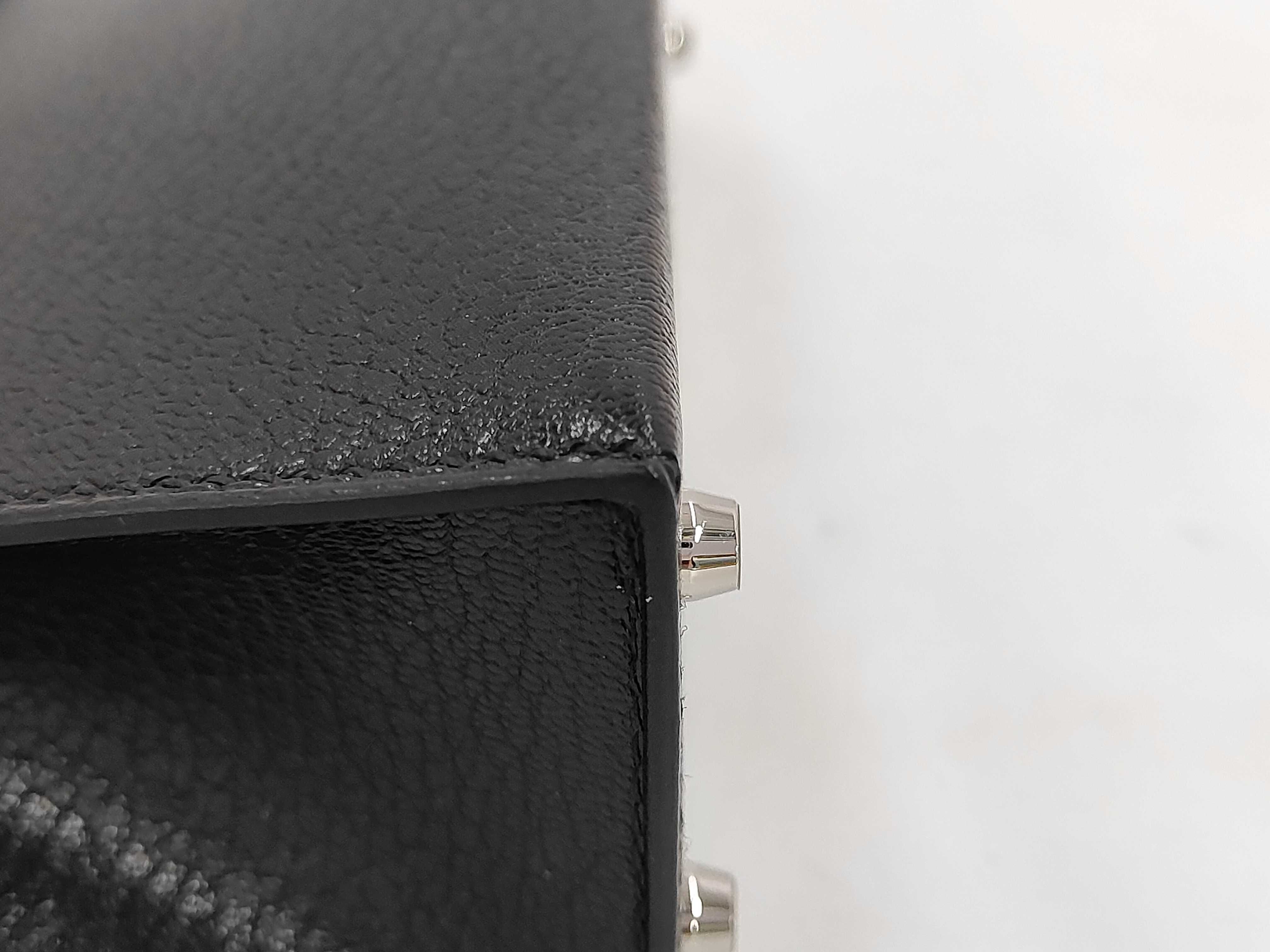 Mini Kelly II Cloute de Coeur Chevre Siamkilla G Stamp Black Silver Hardware Handbag — view 4