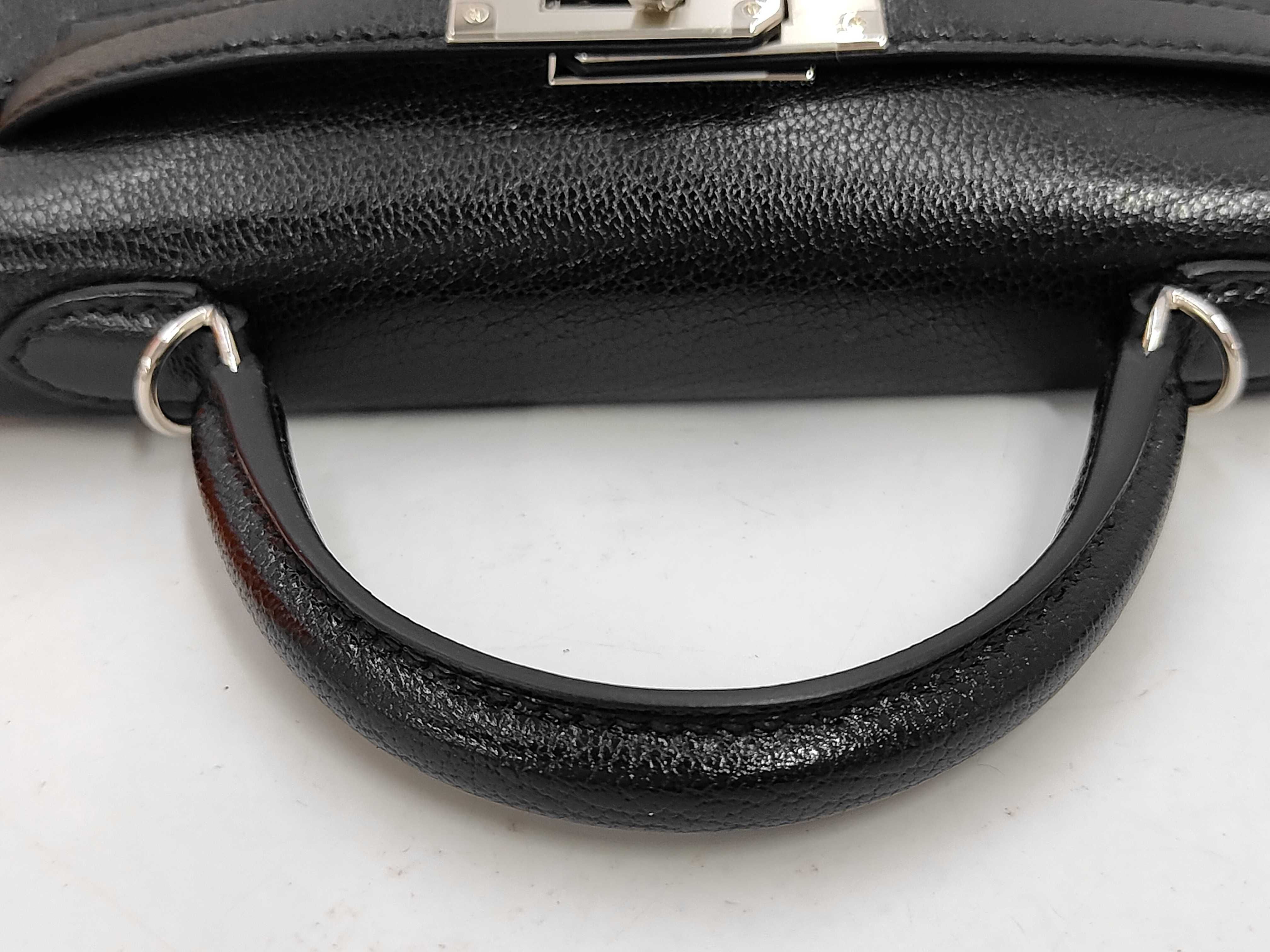 Mini Kelly II Cloute de Coeur Chevre Siamkilla G Stamp Black Silver Hardware Handbag — view 5