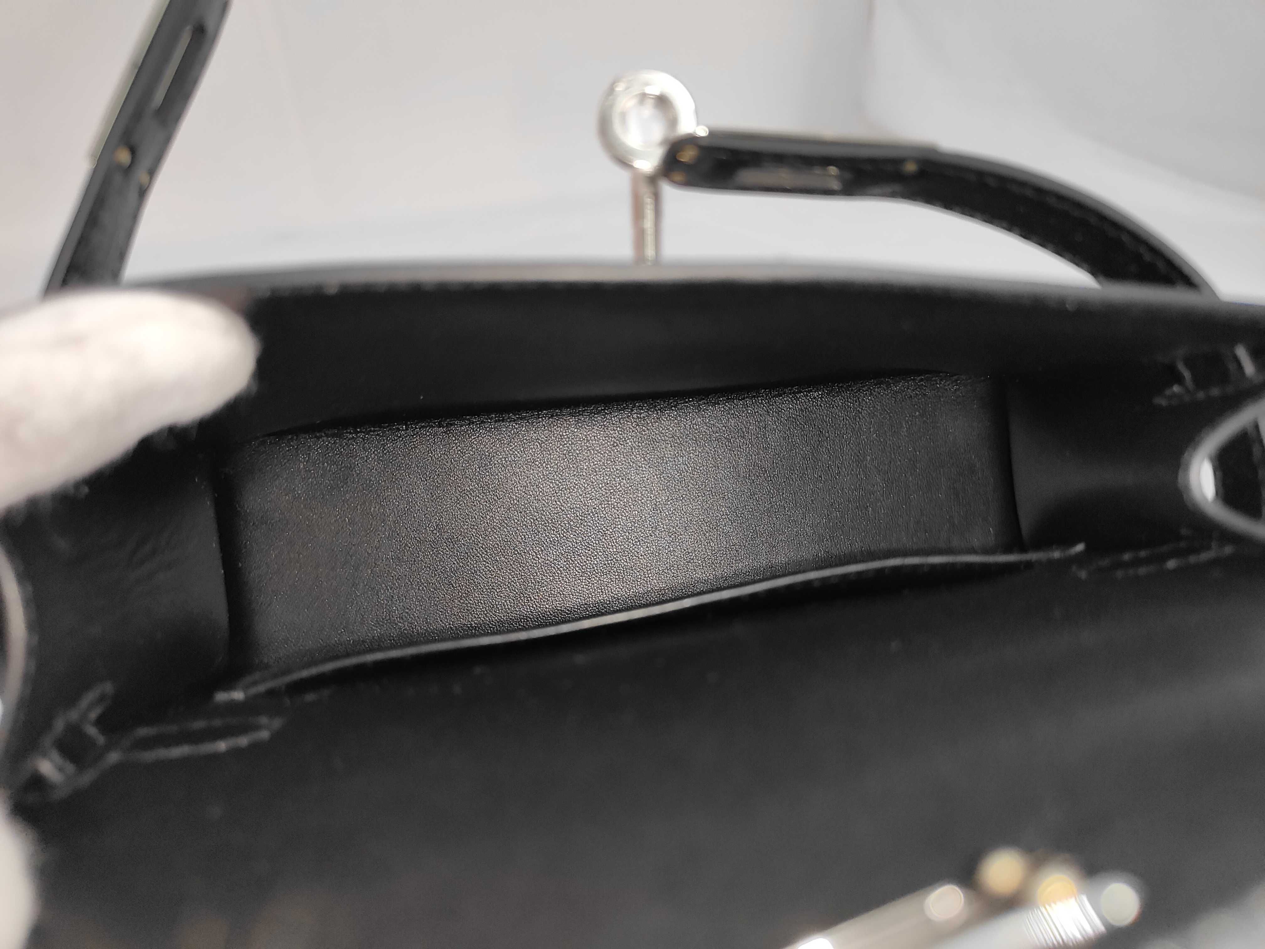 Mini Kelly II Cloute de Coeur Chevre Siamkilla G Stamp Black Silver Hardware Handbag — view 8