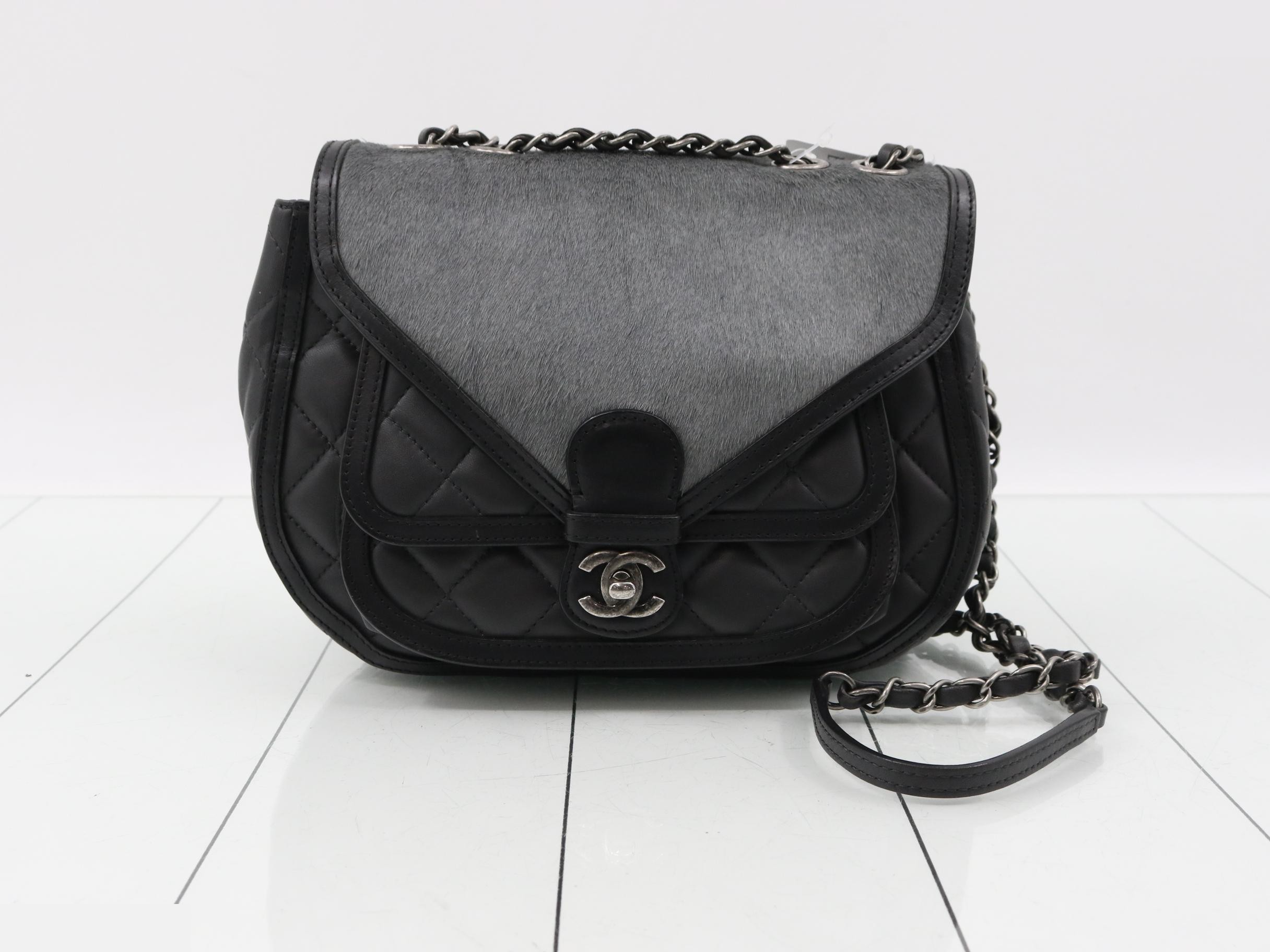 Calf hair x Lambskin Shoulder Bag