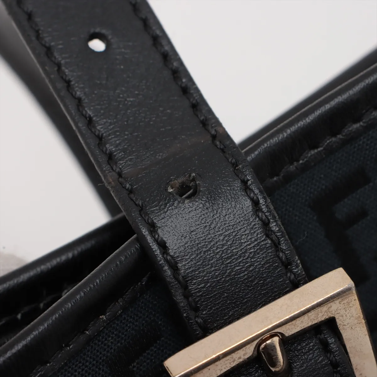 Zucchino Canvas x Leather Handbag Black 8BH237 — view 11