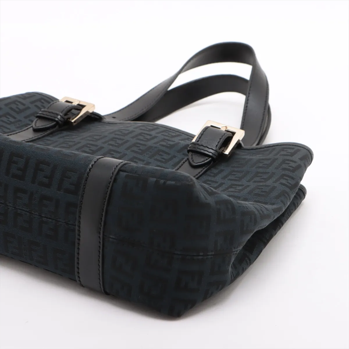 Zucchino Canvas x Leather Handbag Black 8BH237 — view 3