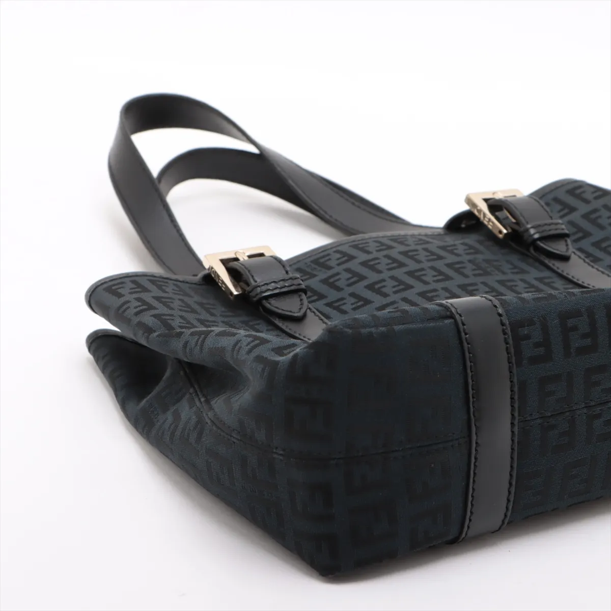 Zucchino Canvas x Leather Handbag Black 8BH237 — view 4