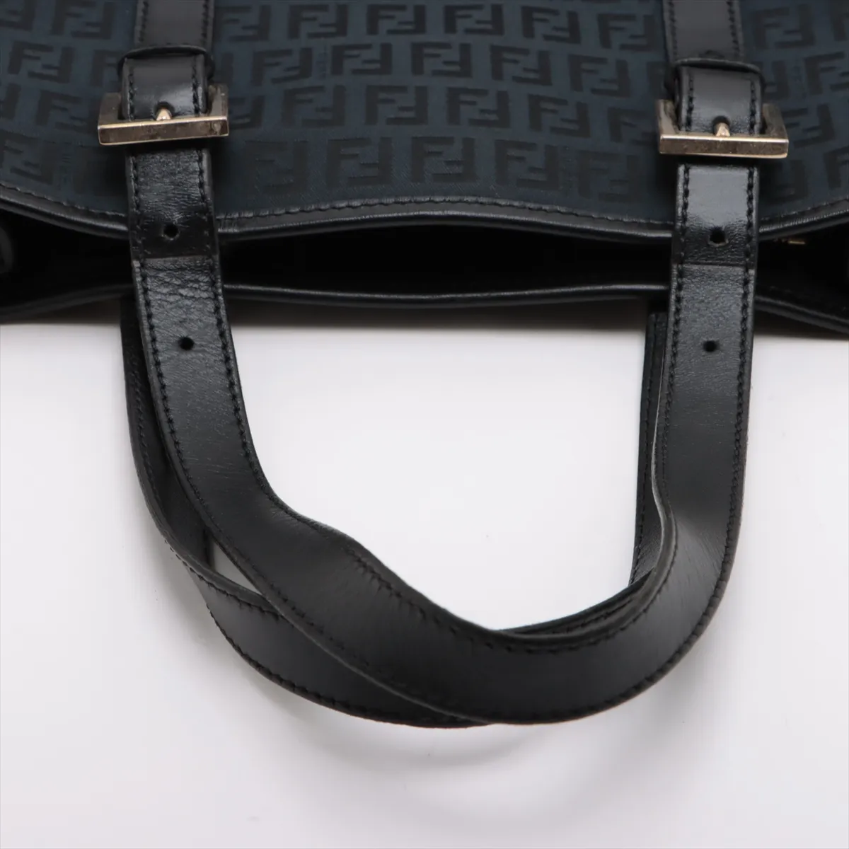Zucchino Canvas x Leather Handbag Black 8BH237 — view 5