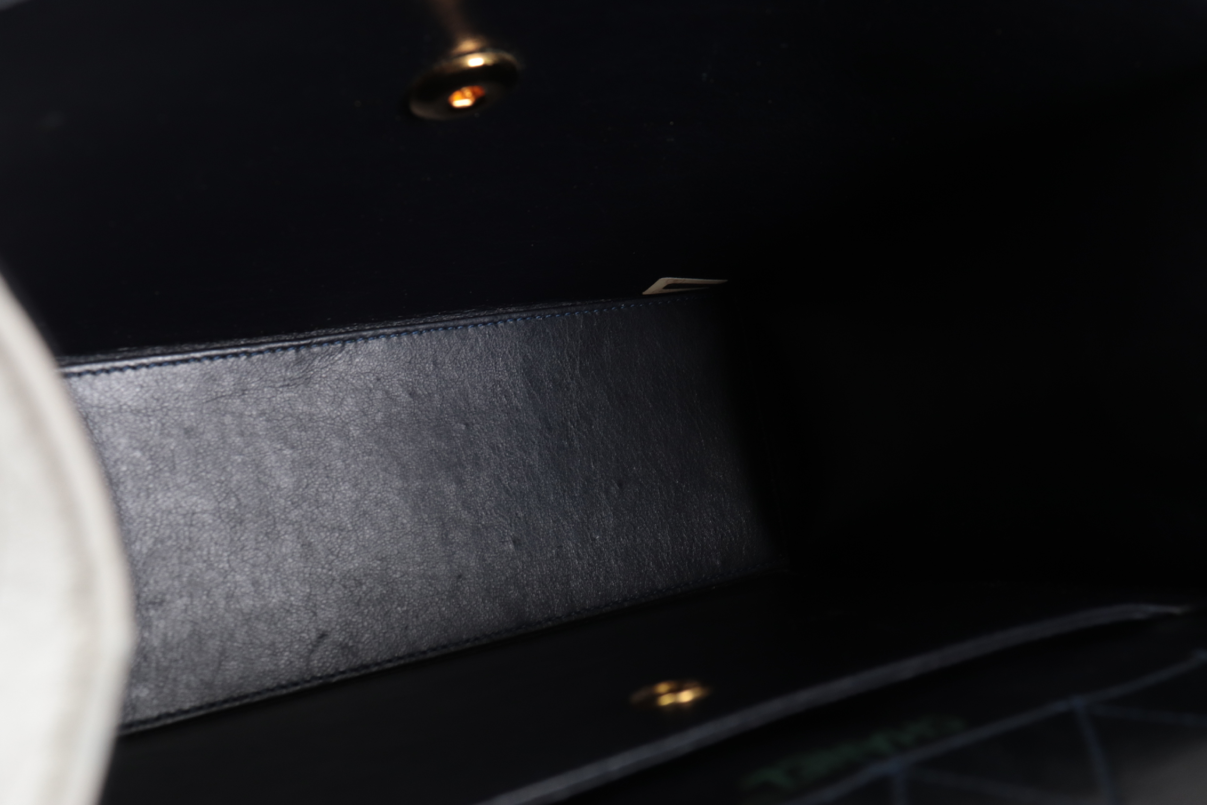 2.55 Bicolor Lambskin Trapezoid Chain Shoulder Bag (Series 1) Navy — view 9