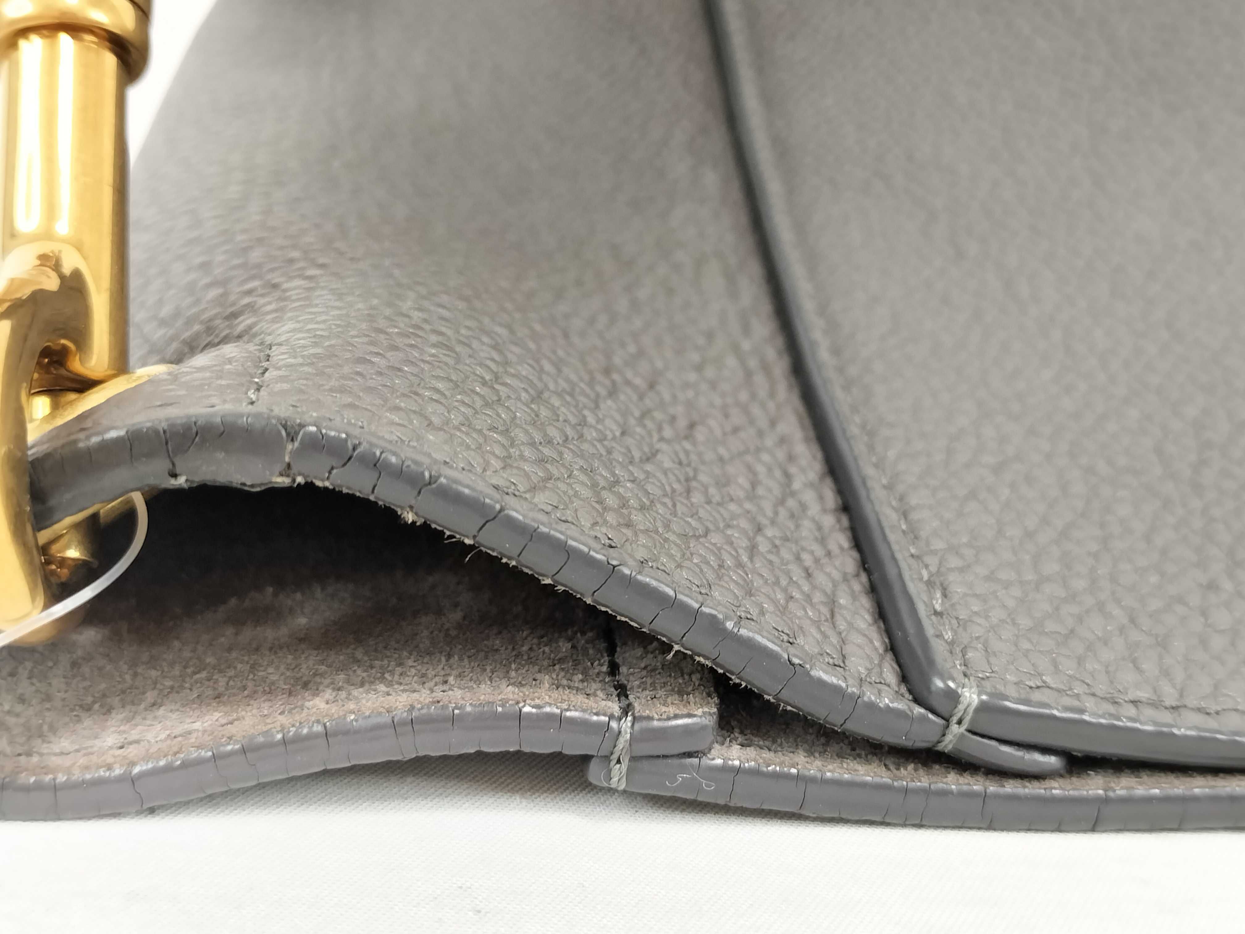 Sangle Bucket Small Leather Shoulder Bag, Gray Shoulder Bag — view 14