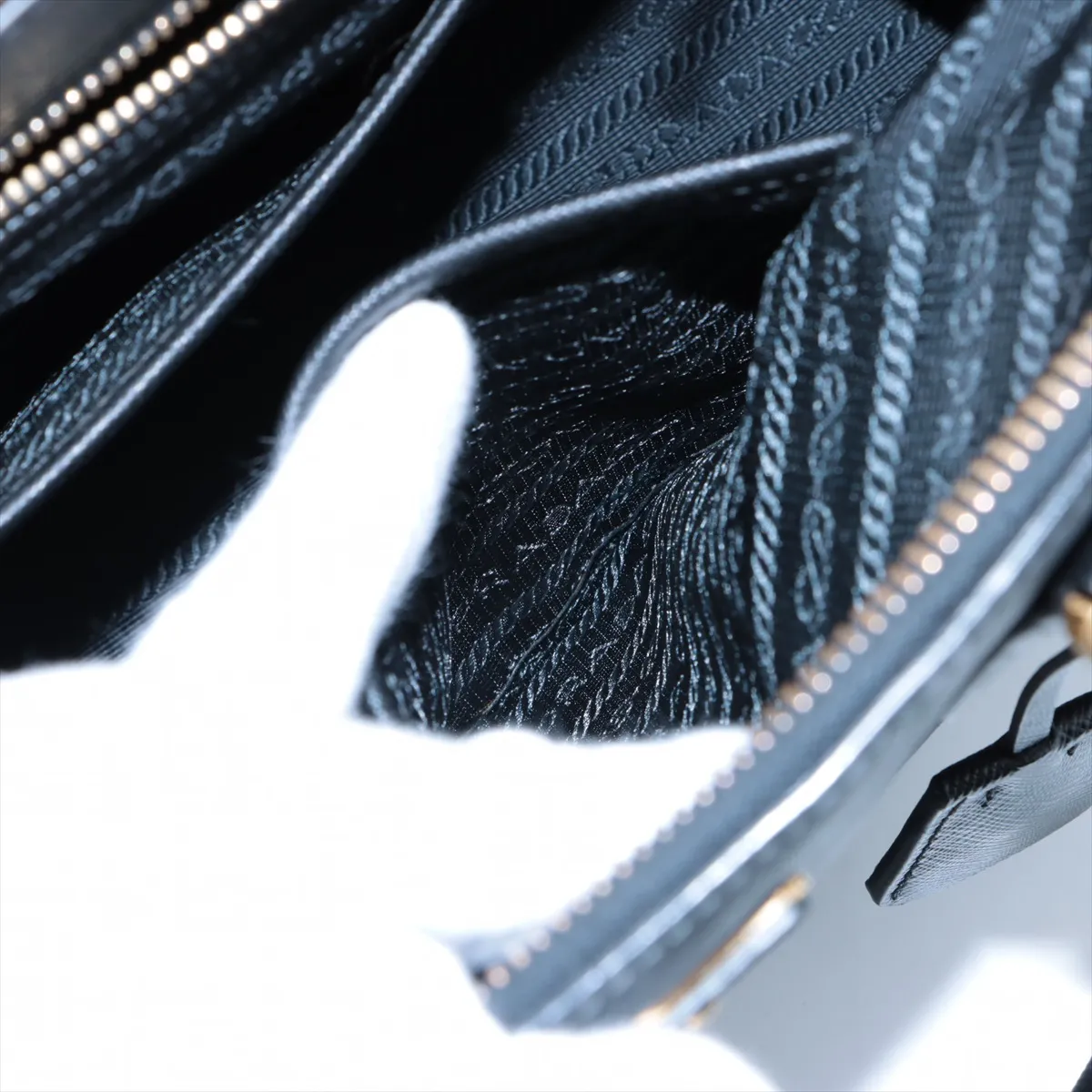Saffiano Galleria Leather 2-Way Handbag, Black — view 14