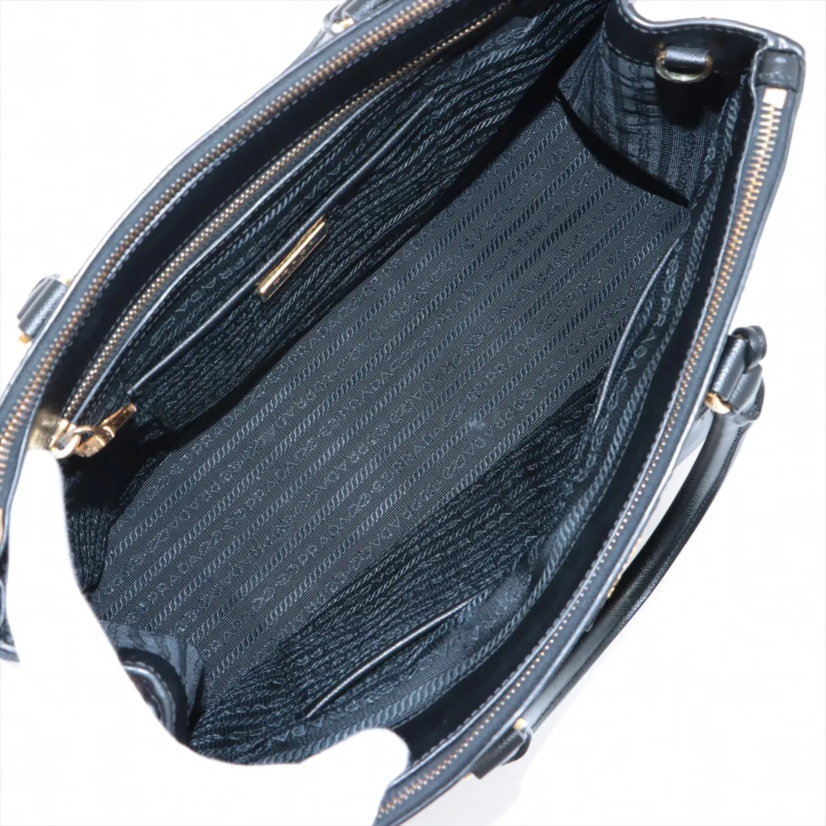 Saffiano Galleria Leather 2-Way Handbag, Black — view 8
