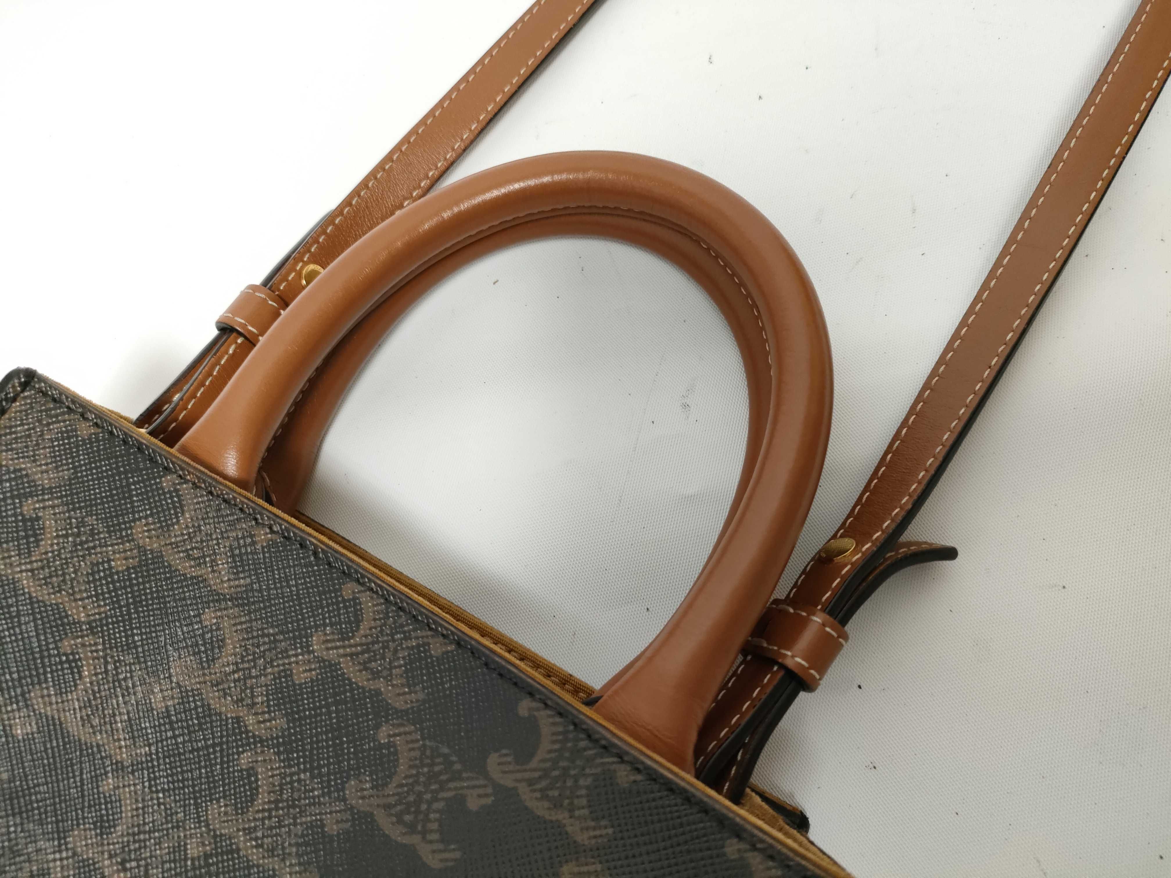 Vertical Cabas Mini 2-Way Handbag, PVC Leather, Brown Handbag — view 5