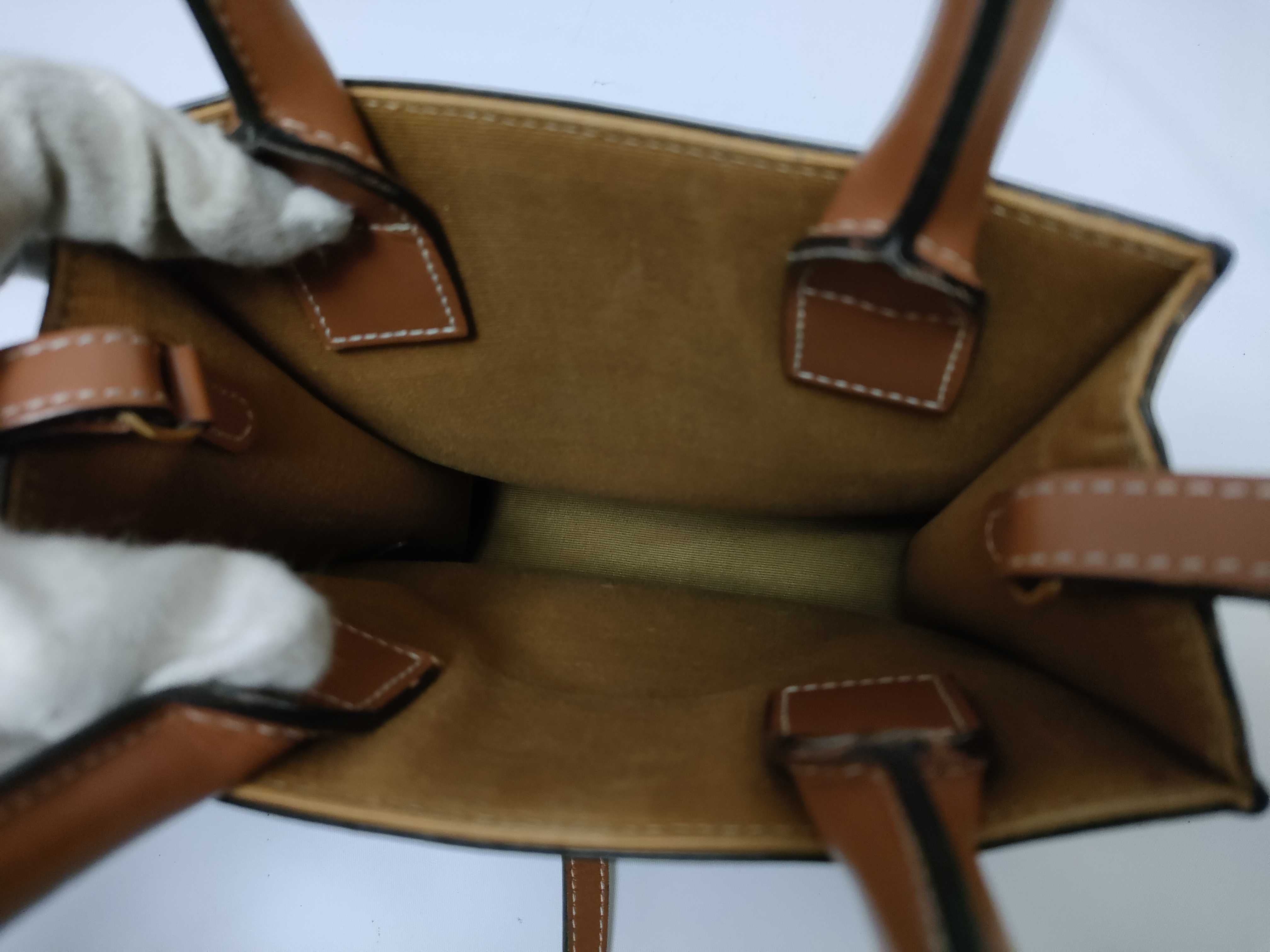 Vertical Cabas Mini 2-Way Handbag, PVC Leather, Brown Handbag — view 10