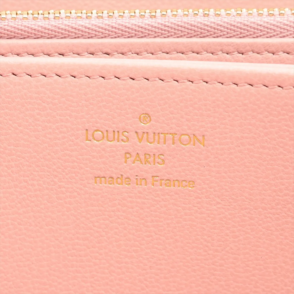 Monogram Embossed Zippy Wallet M82290 Beige x Pink Round Zip Wallet RFID Reactive — view 11