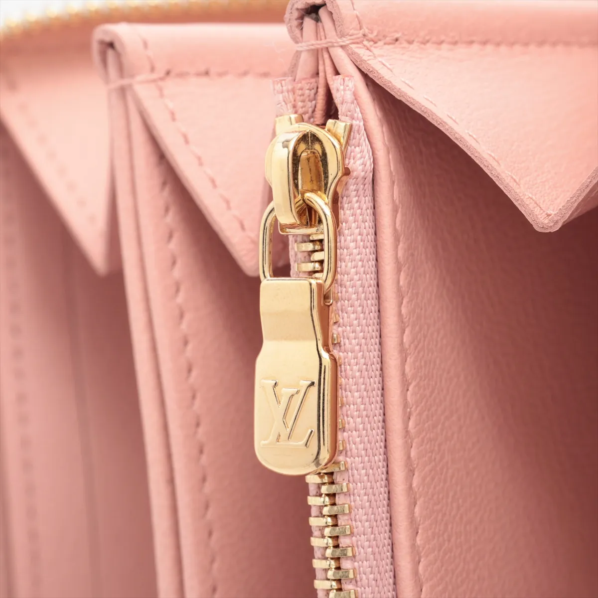 Monogram Embossed Zippy Wallet M82290 Beige x Pink Round Zip Wallet RFID Reactive — view 12