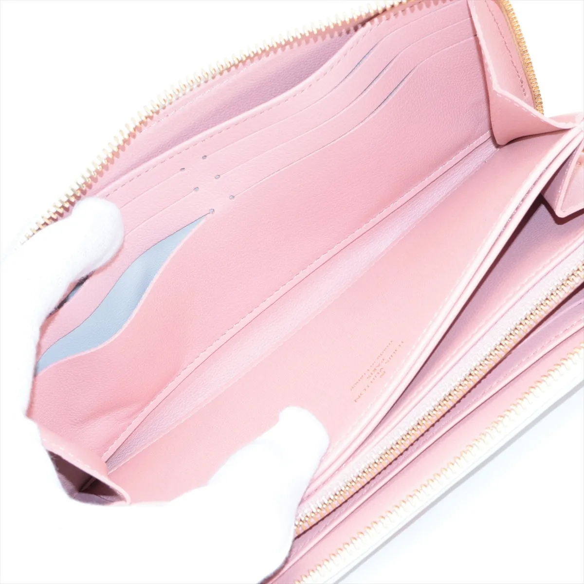 Monogram Embossed Zippy Wallet M82290 Beige x Pink Round Zip Wallet RFID Reactive — view 5