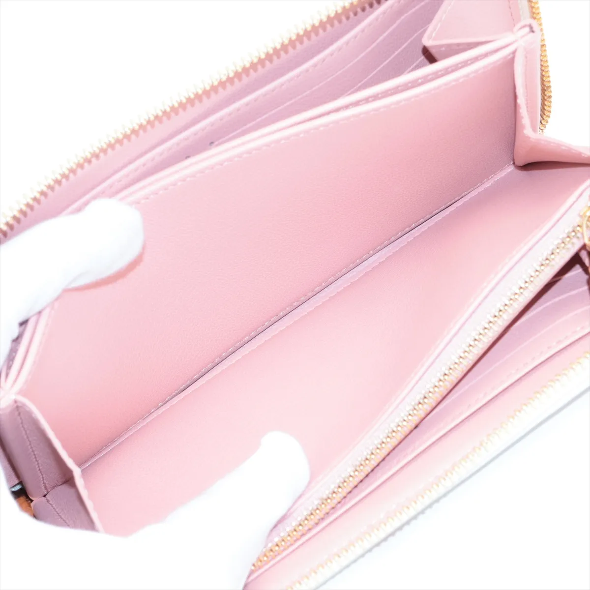 Monogram Embossed Zippy Wallet M82290 Beige x Pink Round Zip Wallet RFID Reactive — view 7