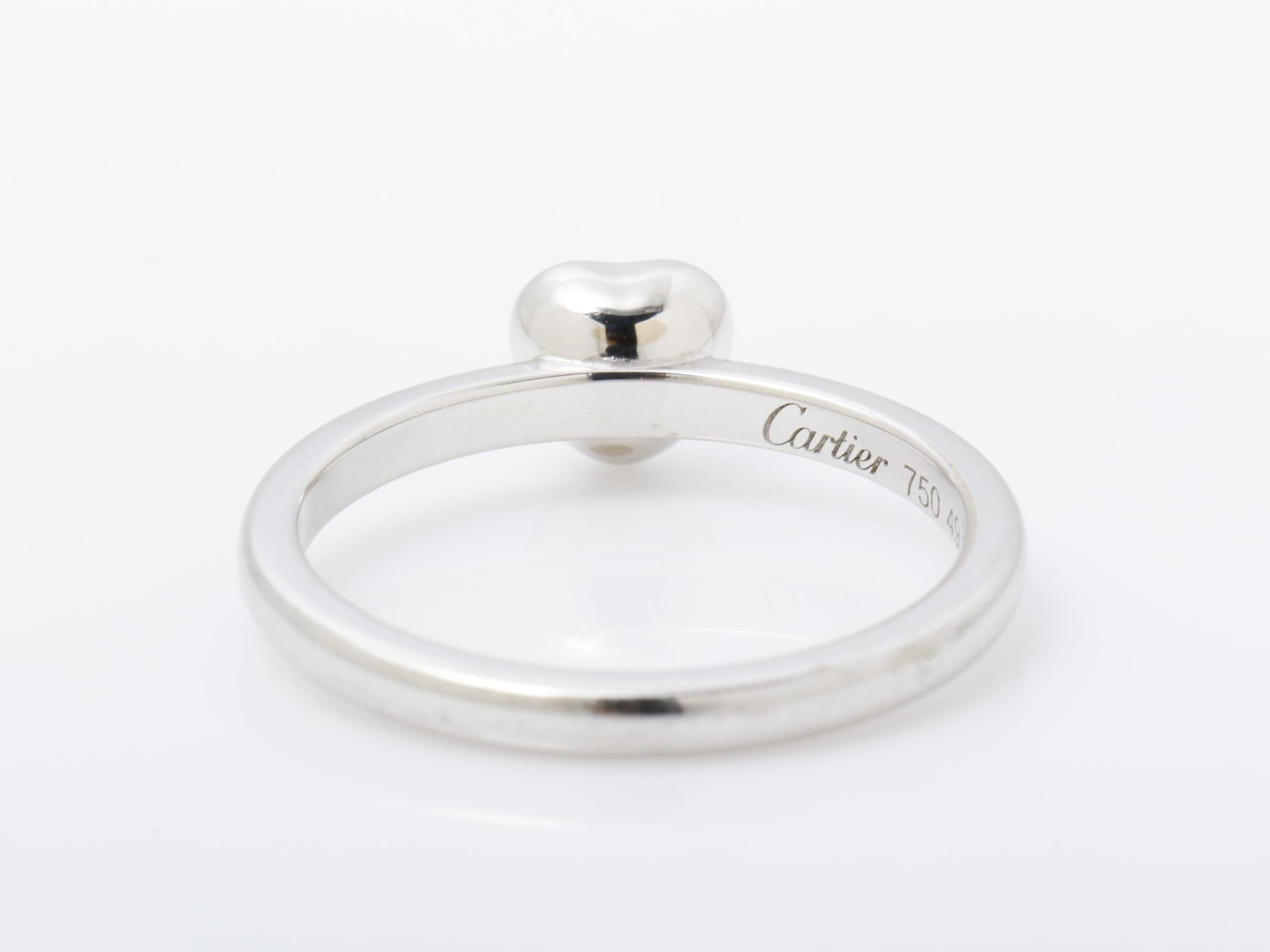 750WG Diamant Léger 1PD Heart Ring 2.6g #49 — view 4