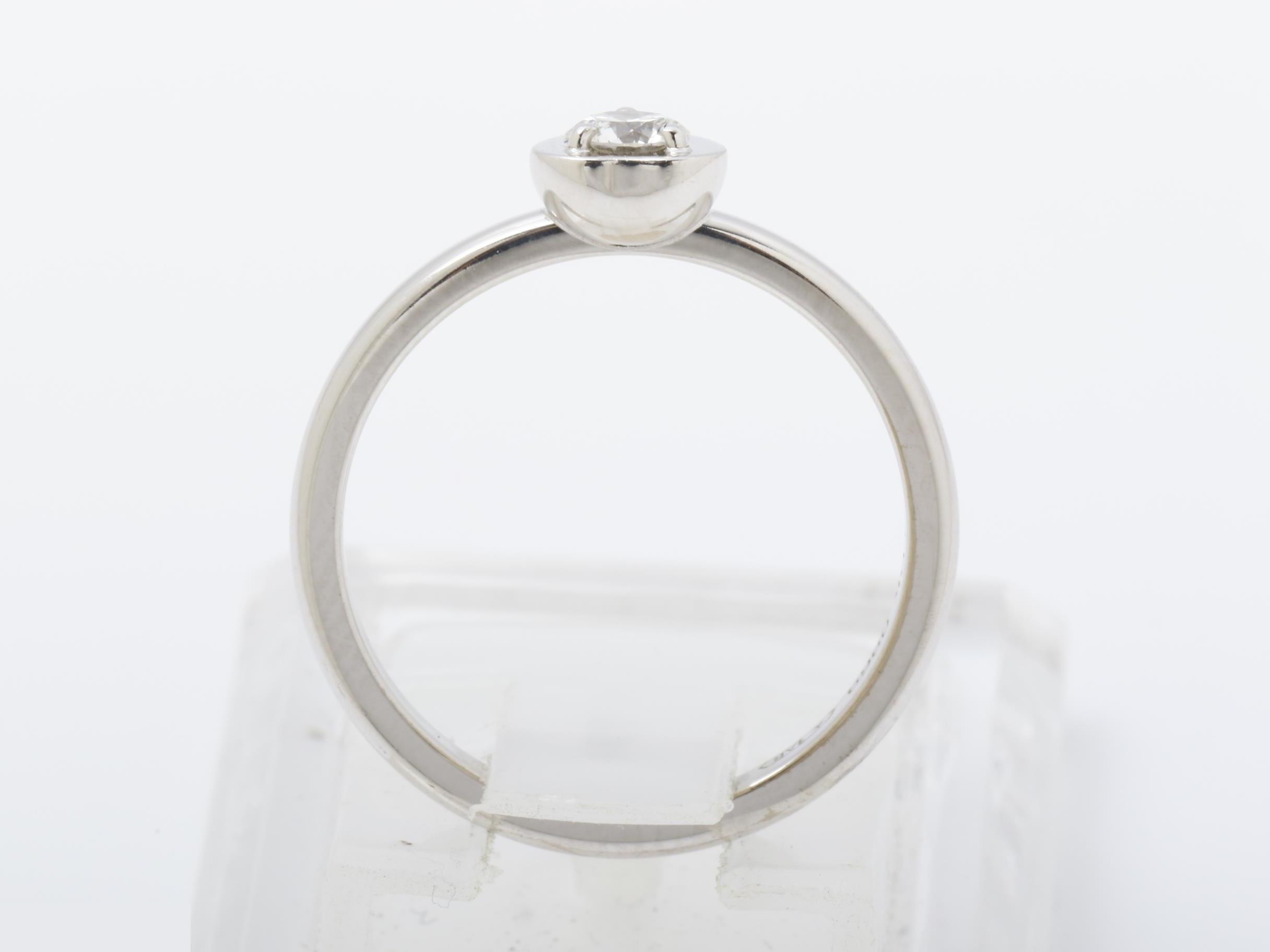 750WG Diamant Léger 1PD Heart Ring 2.6g #49 — view 5