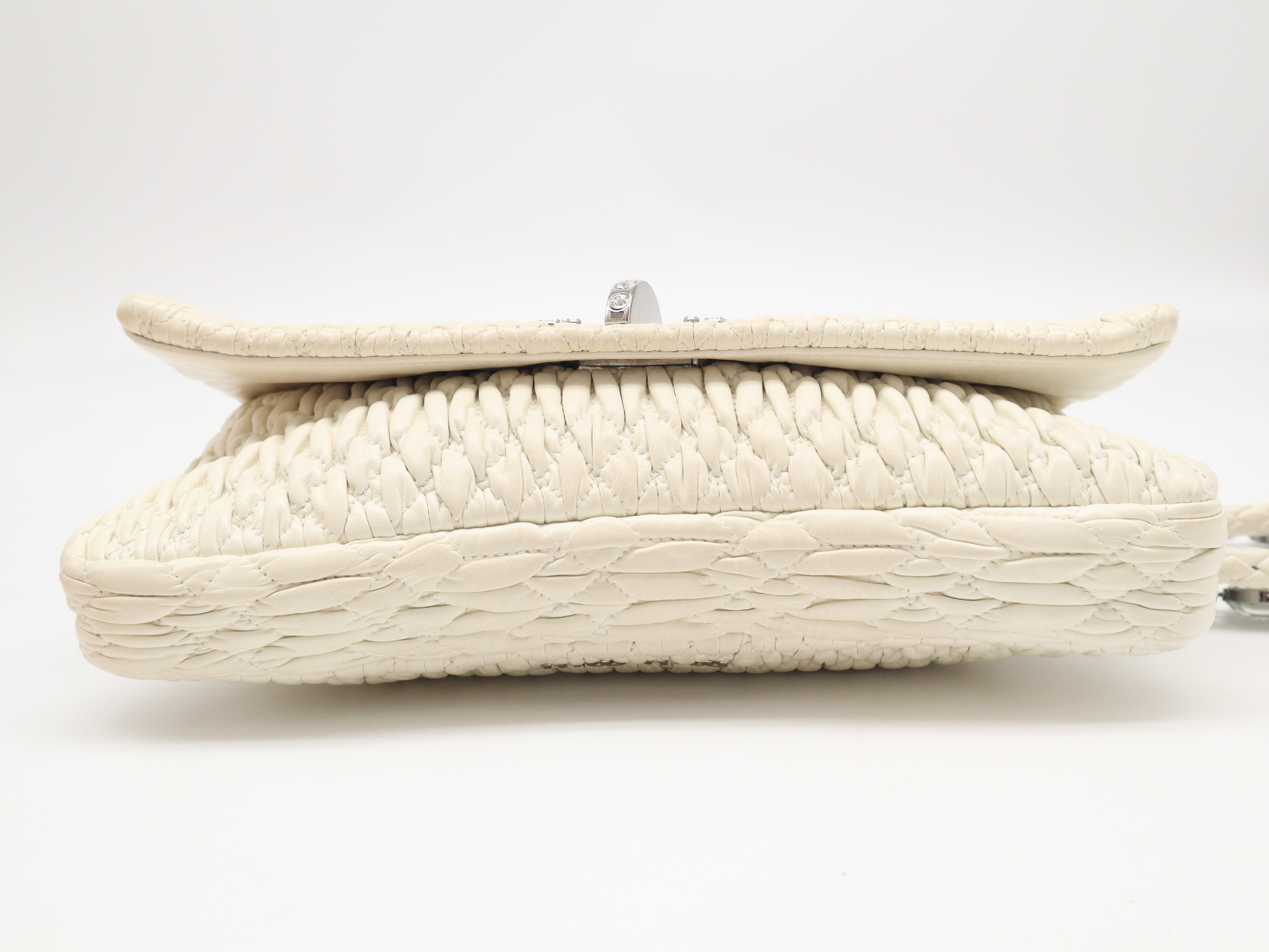 RP0233 Crystal Bijou 3-Way Clutch Bag, Leather, Ivory, with Box and Dust Bag. — view 5
