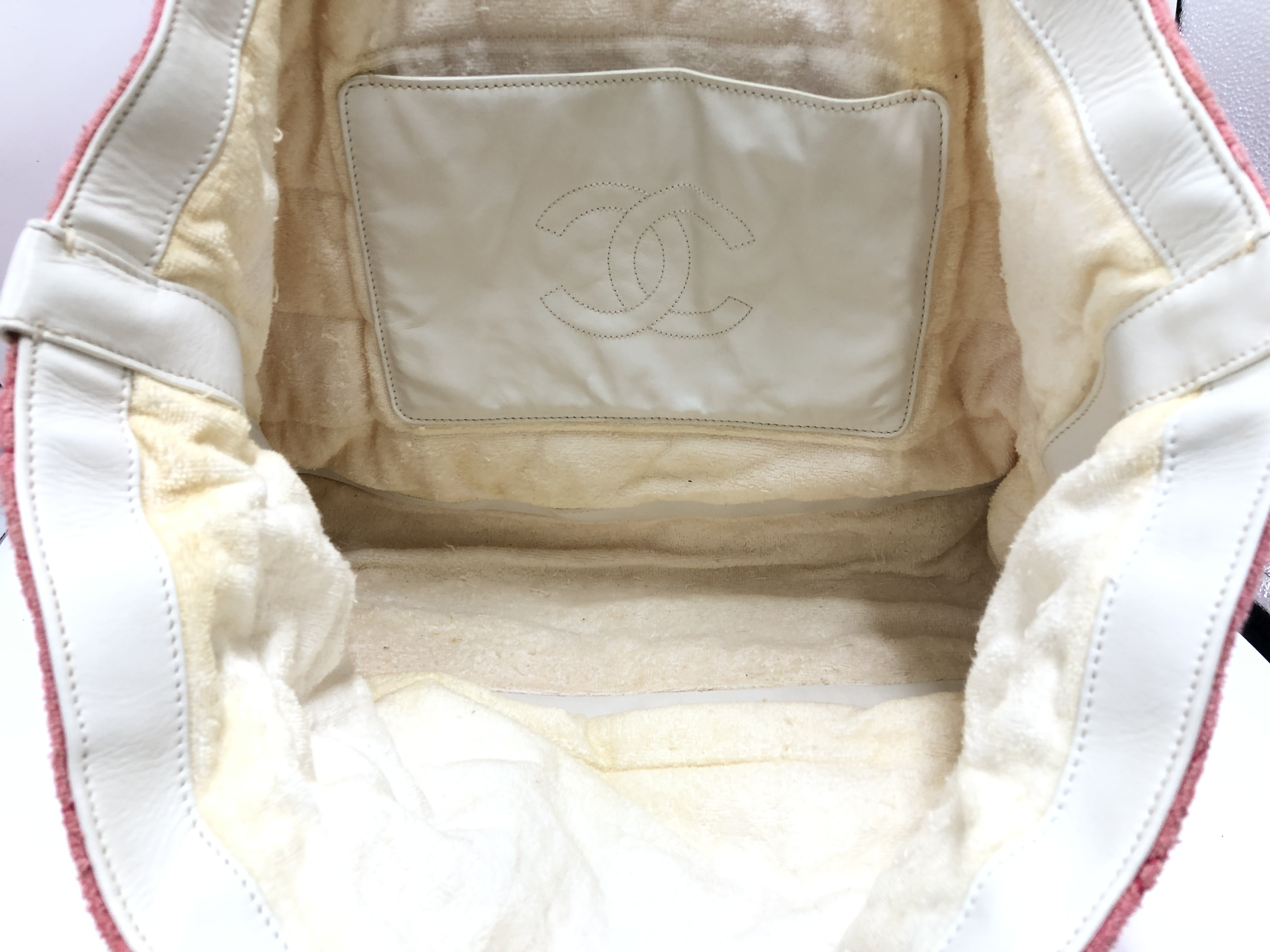 Camellia Terry Cloth Pink Tote Bag — view 6