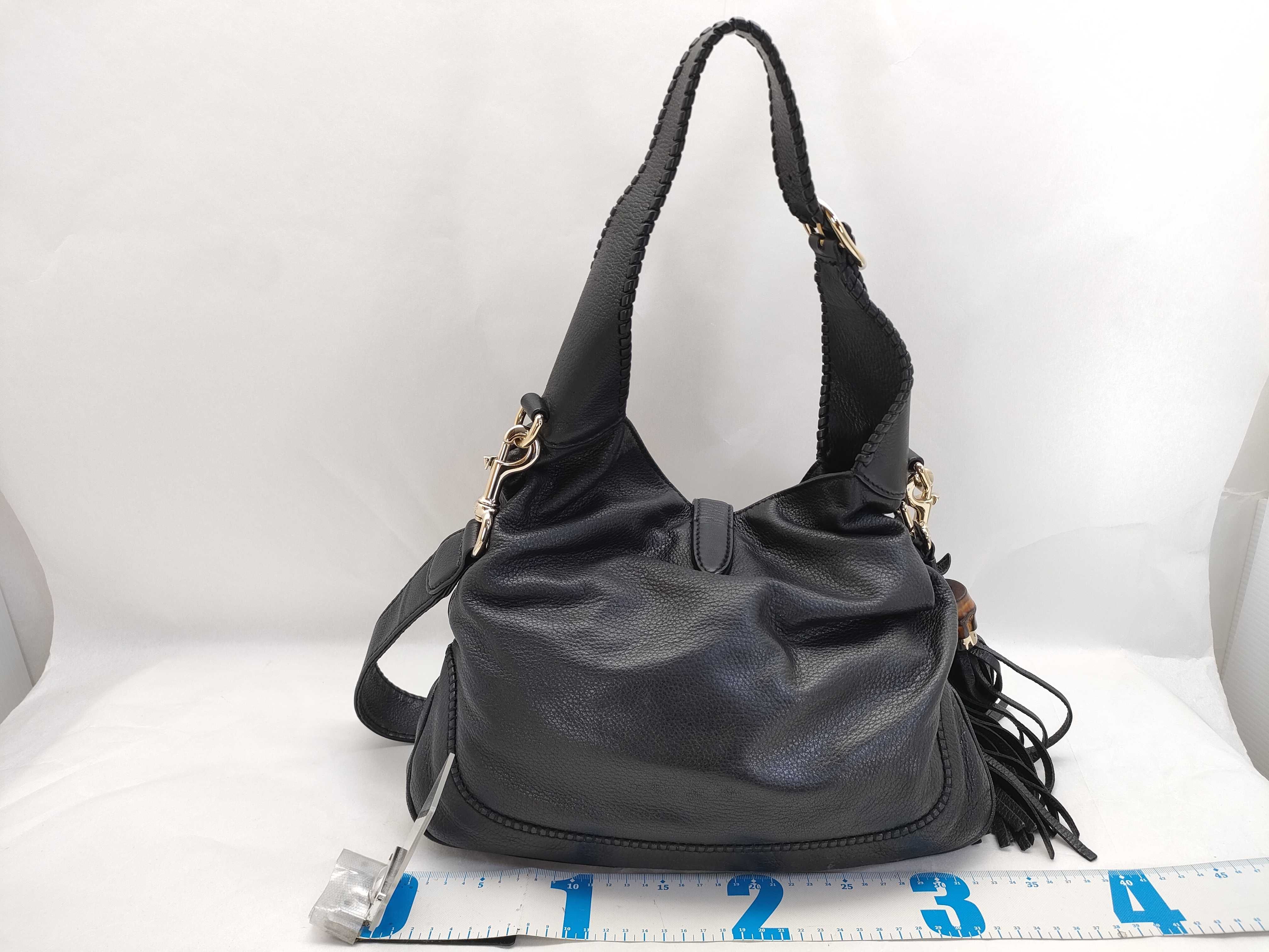 Jackie Gucci New Jackie 2-Way One-Shoulder Bag Black 246907 Stud Handbag — view 2