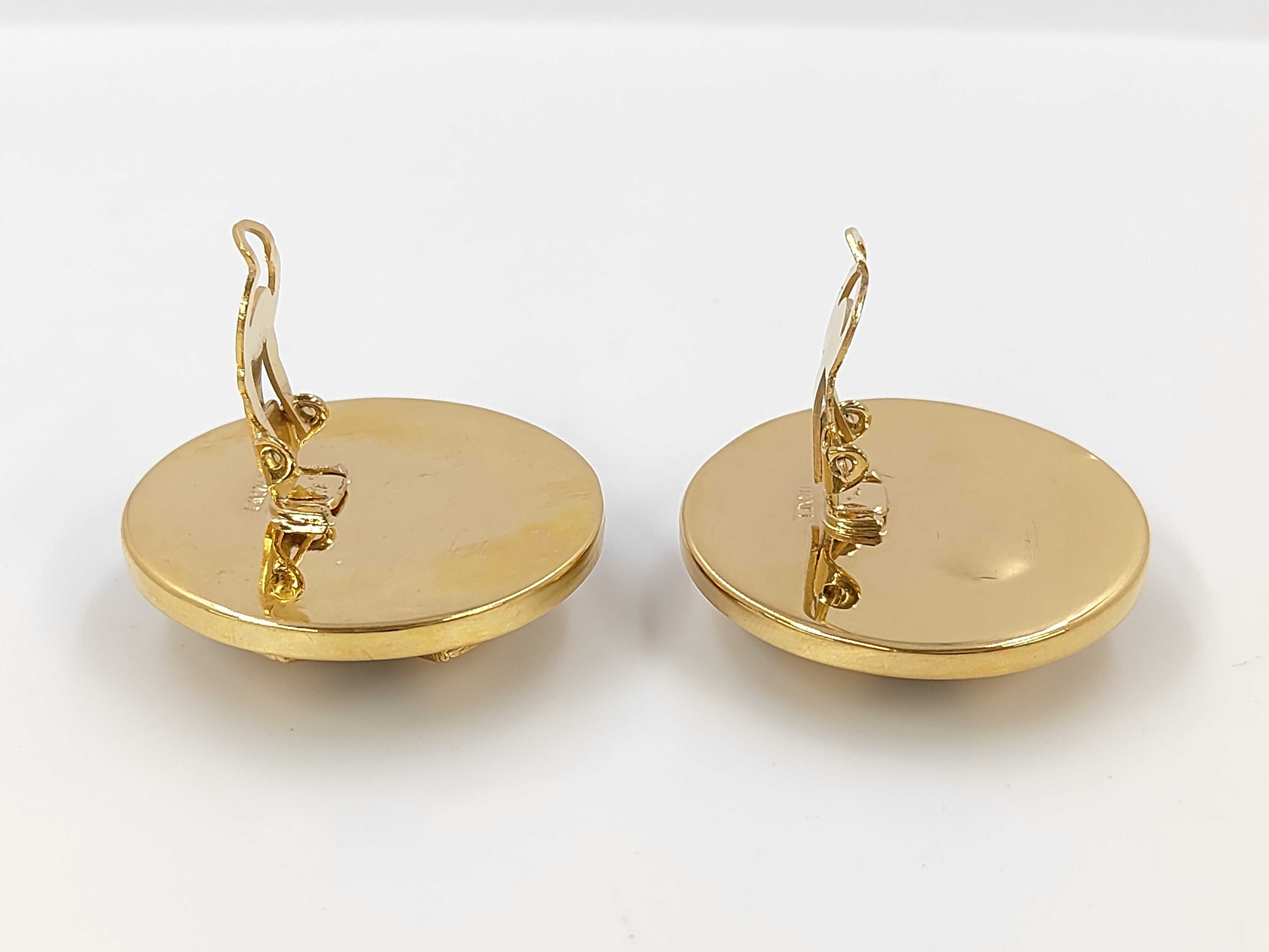 Earrings, Large Coco Mark, Round, Engraved Earrings — view 3