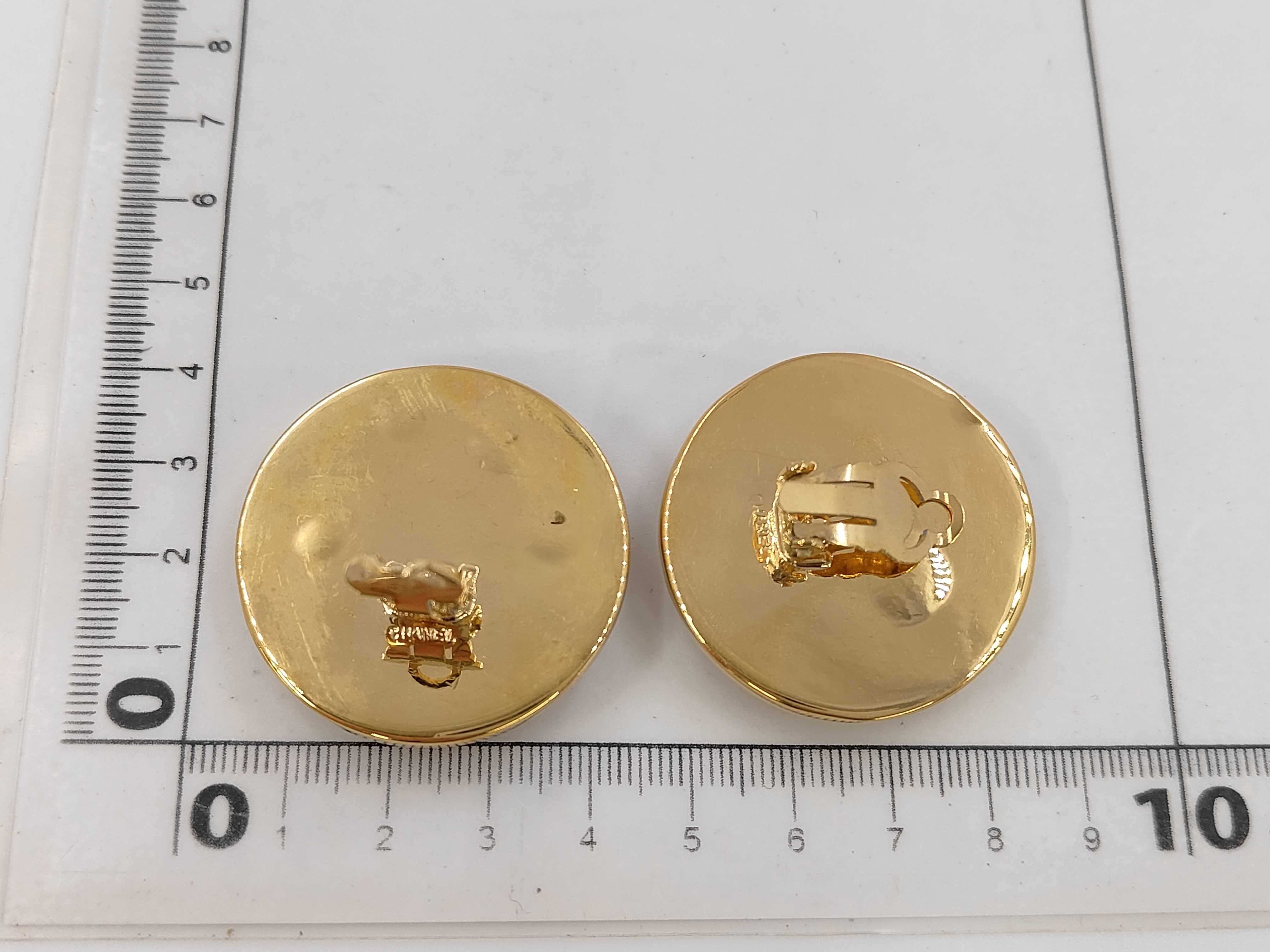 Earrings, Large Coco Mark, Round, Engraved Earrings — view 5