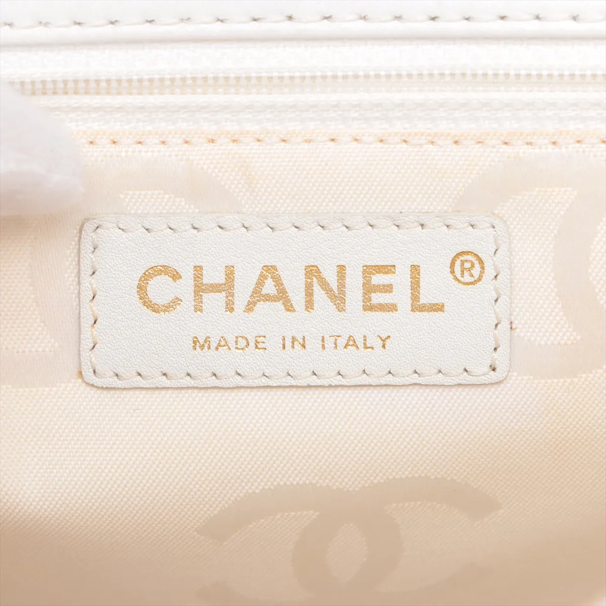 Matelasse canvas x leather handbag wild stitch beige x white gold hardware 9906938 9th series — view 12