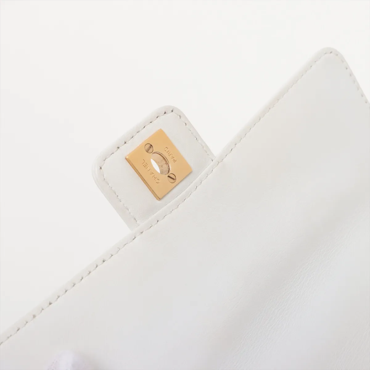 Matelasse canvas x leather handbag wild stitch beige x white gold hardware 9906938 9th series — view 15