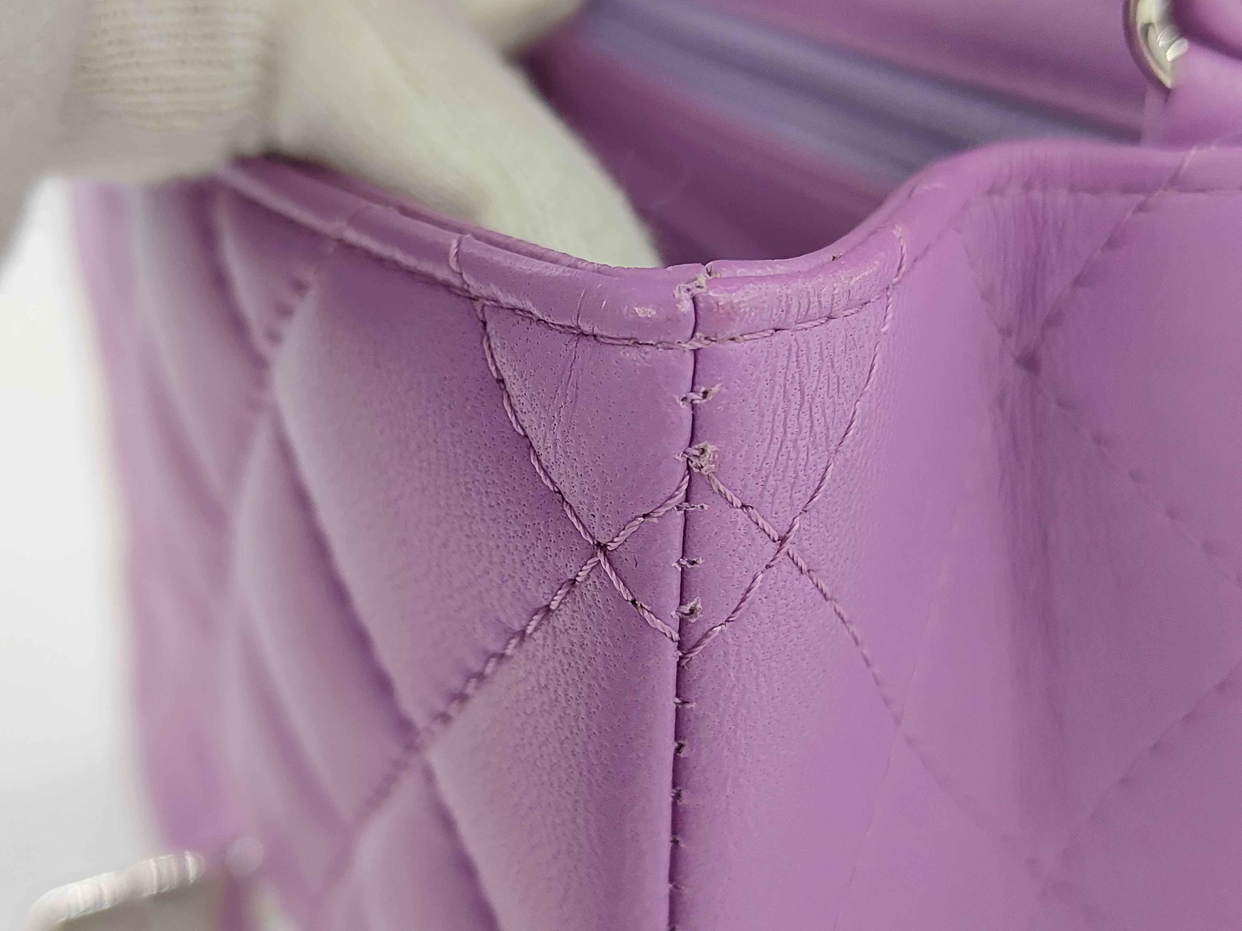 Lambskin Purple Mini Matelassé Shoulder Bag (Serial Number 29) — view 13