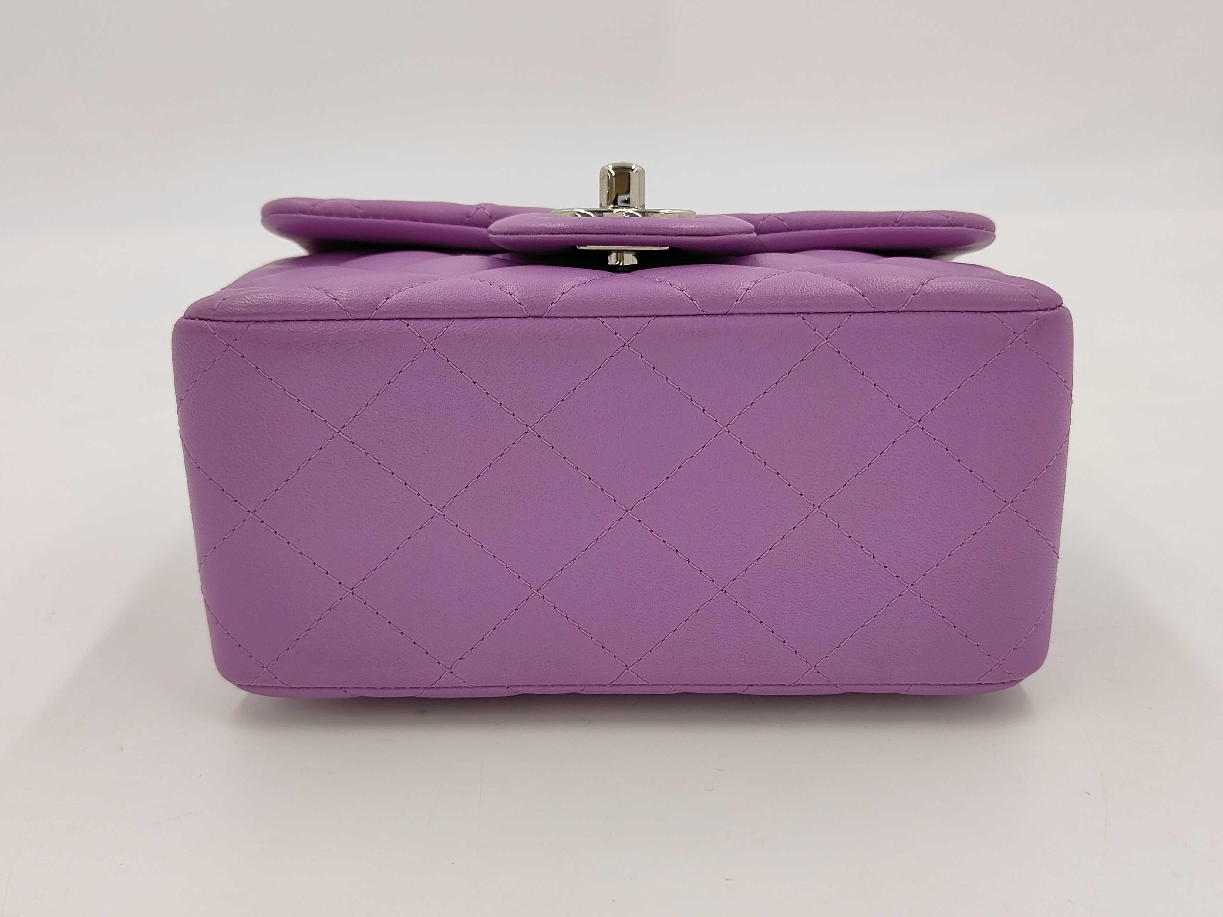 Lambskin Purple Mini Matelassé Shoulder Bag (Serial Number 29) — view 3