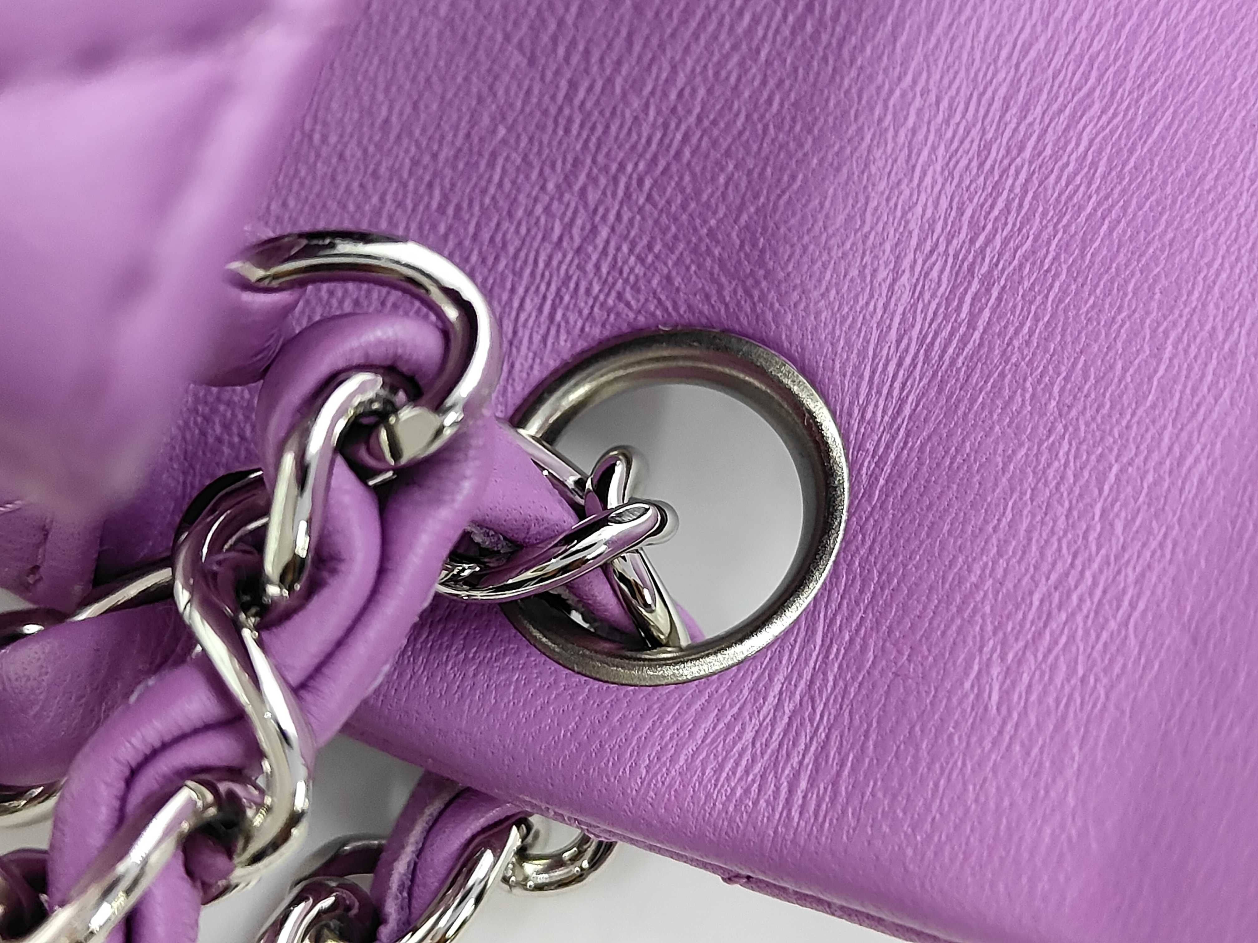 Lambskin Purple Mini Matelassé Shoulder Bag (Serial Number 29) — view 7