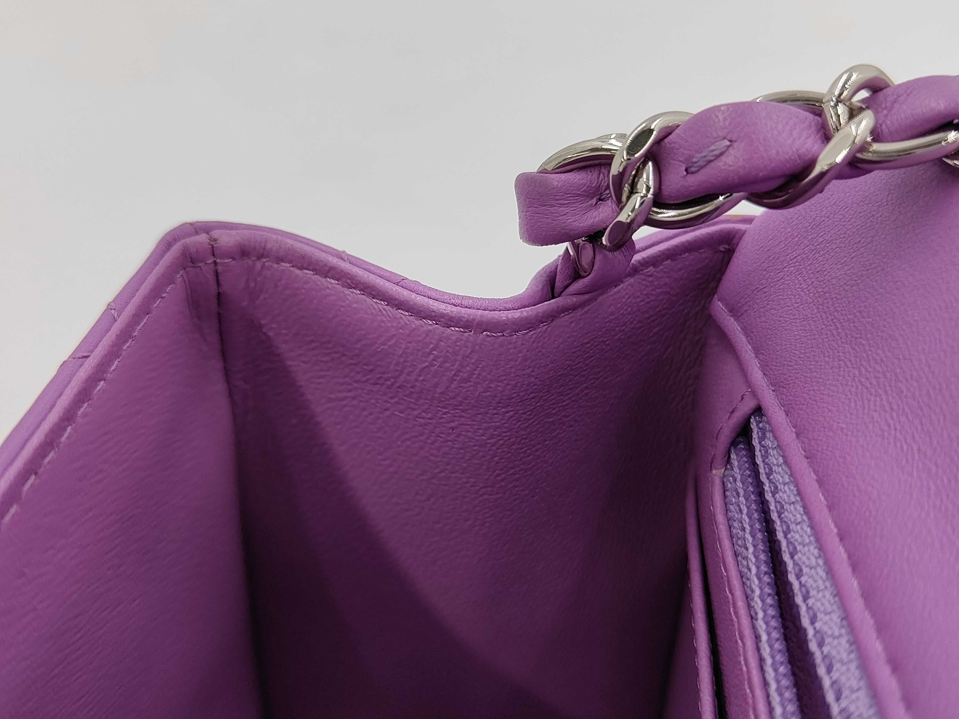 Lambskin Purple Mini Matelassé Shoulder Bag (Serial Number 29) — view 8