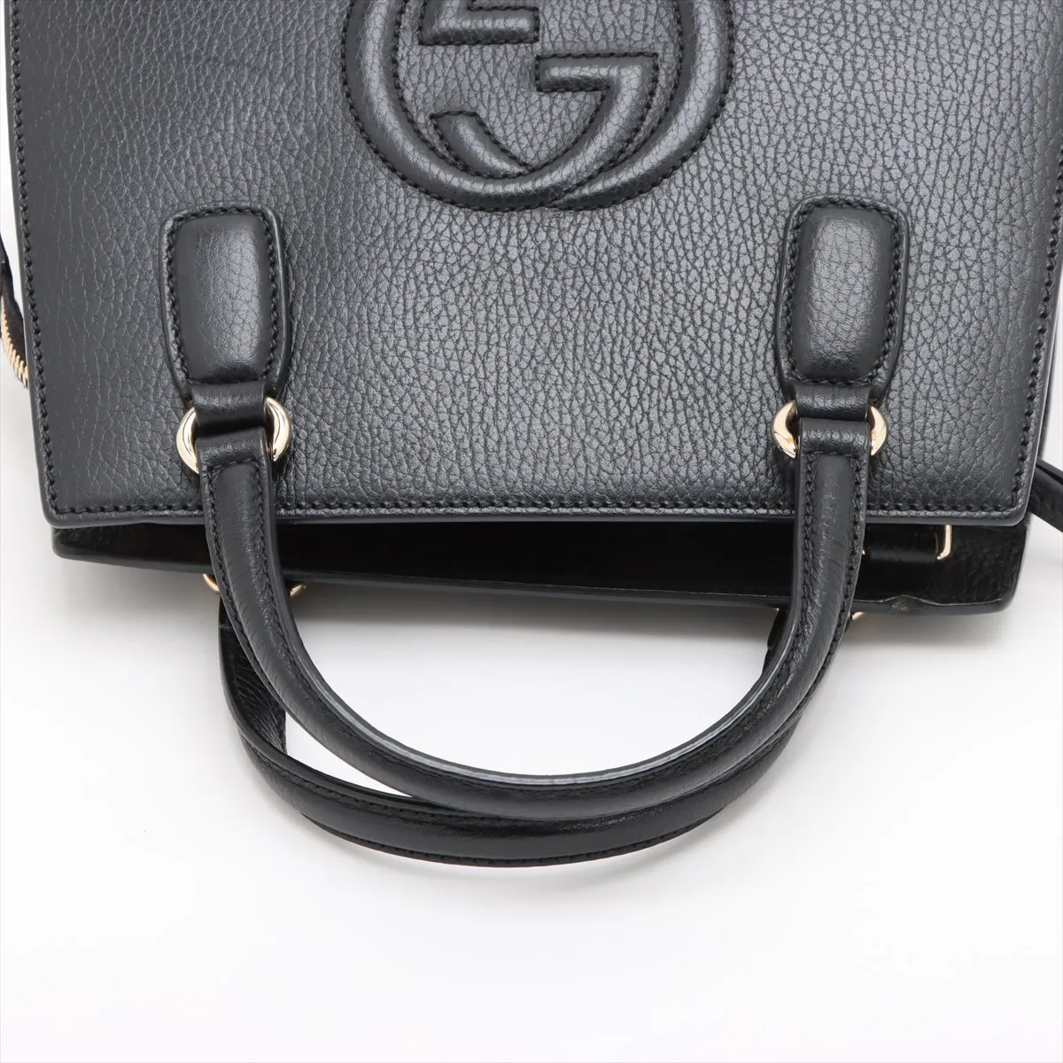 Soho Leather 2-Way Handbag, Black, 607722 (Outlet) — view 5