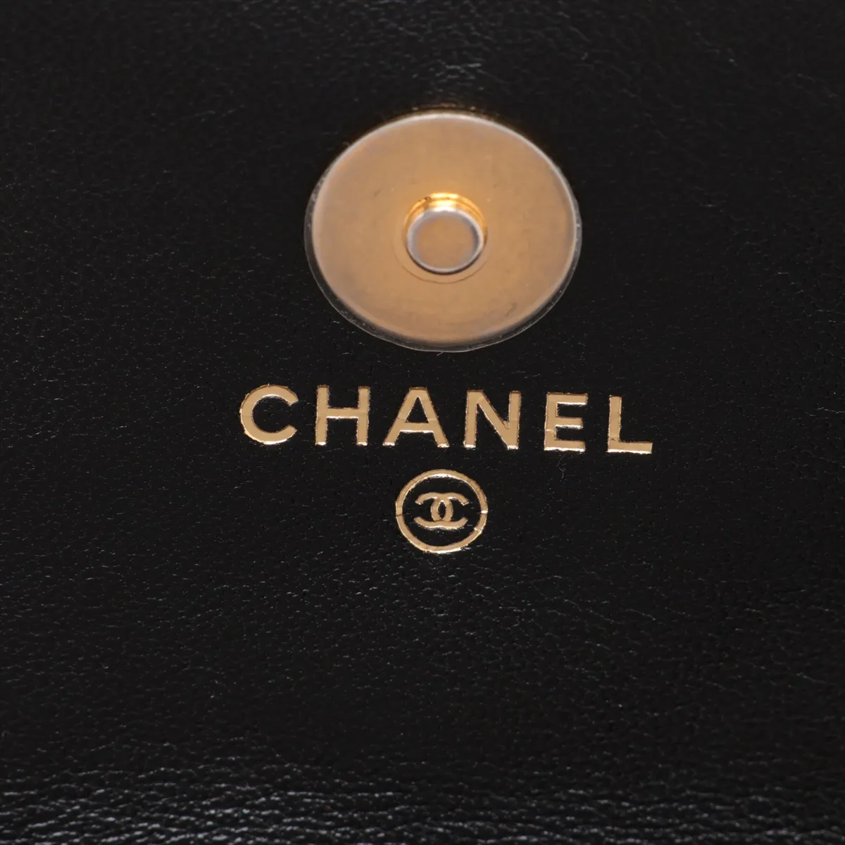 Matelassé Lambskin Chain Shoulder Bag, Black with Gold Hardware, 29955196, Serial Number 29 — view 7