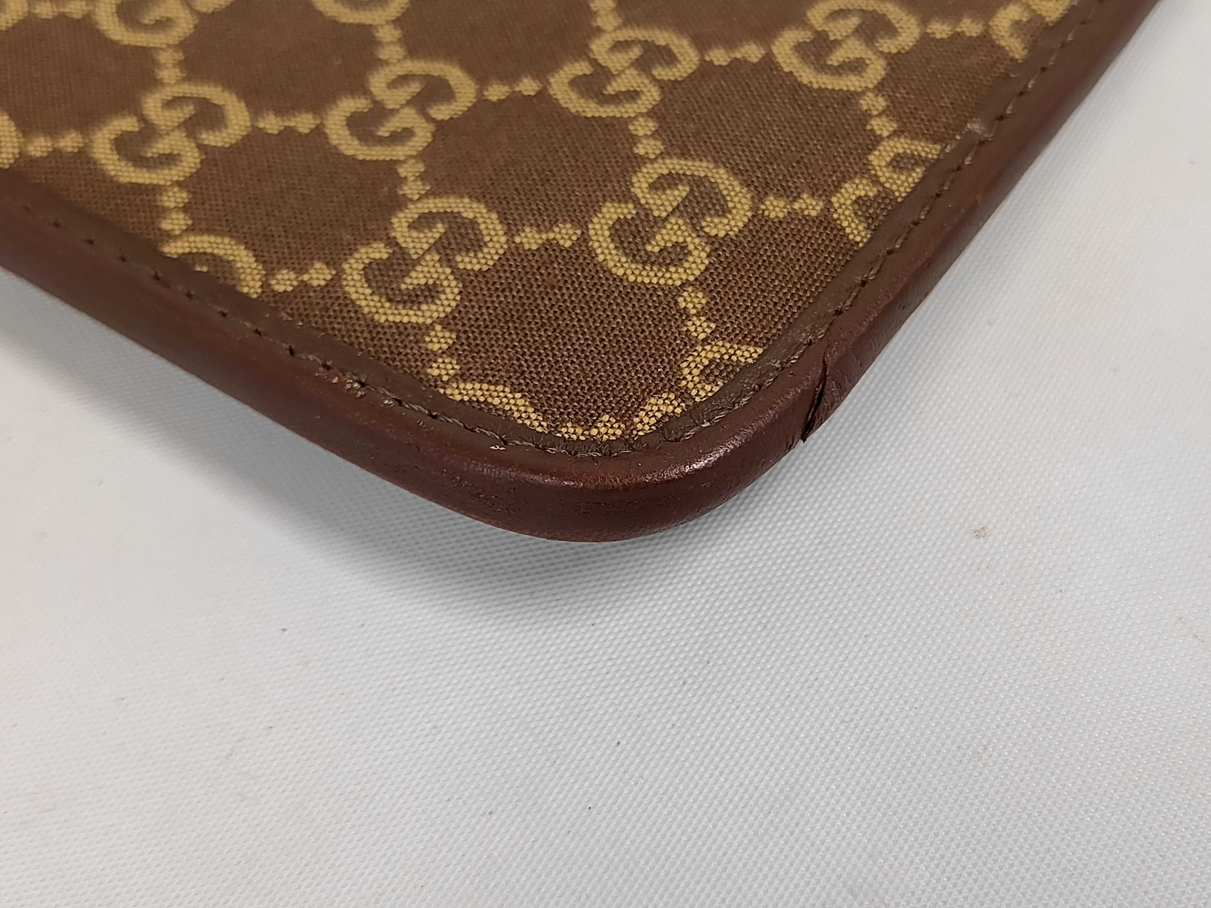 shoulder bag with logo plate, GG pattern, canvas and leather, 019 0348, brown. — view 4