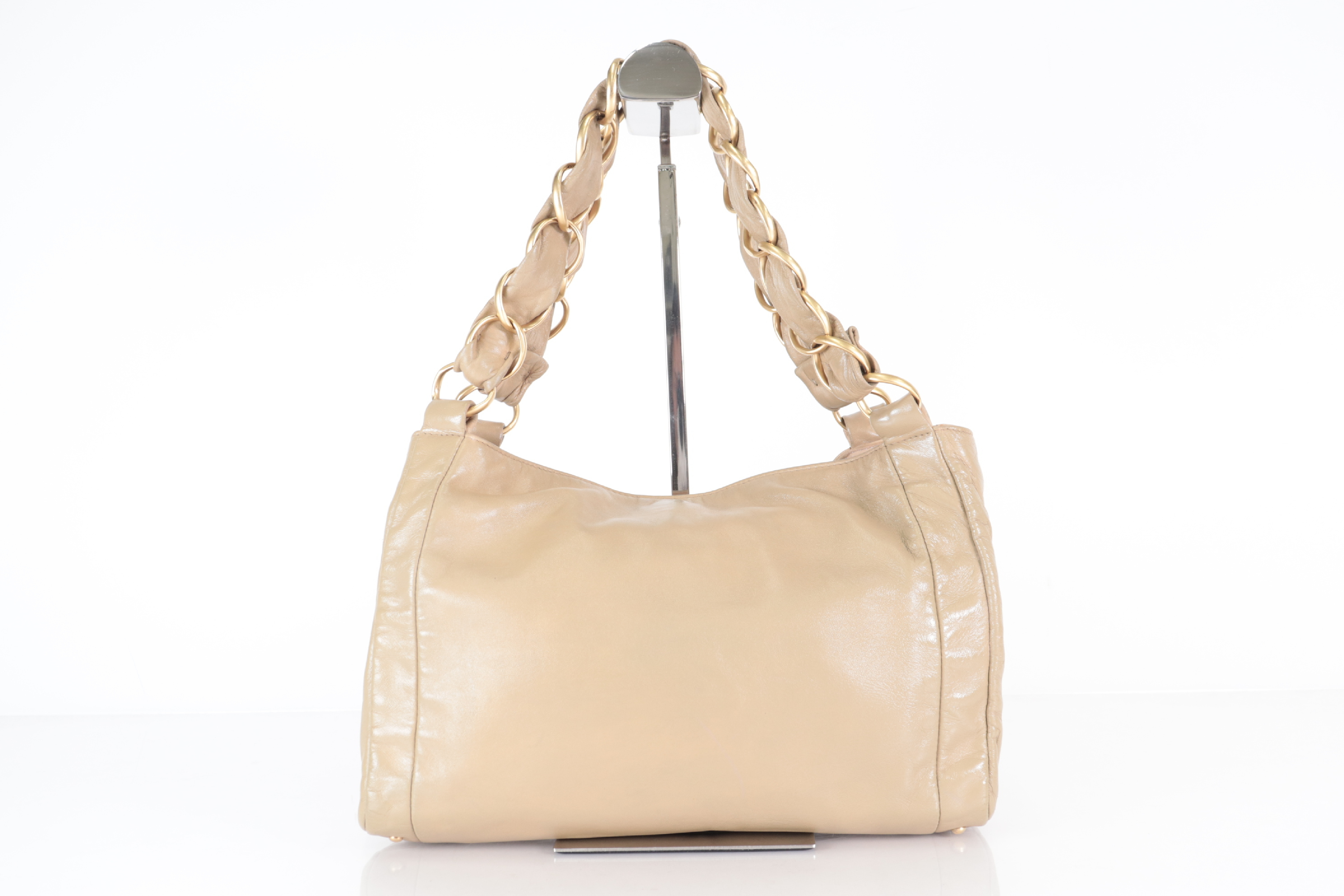 Coco Mark Lambskin Chain Tote, Series 7, Beige Tote Bag — view 2