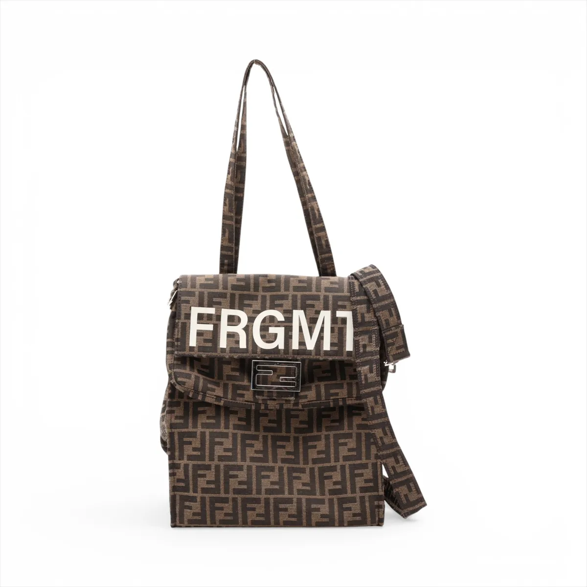 x Fragment Zucca Canvas 2-Way Shoulder Bag, Brown 8BH418