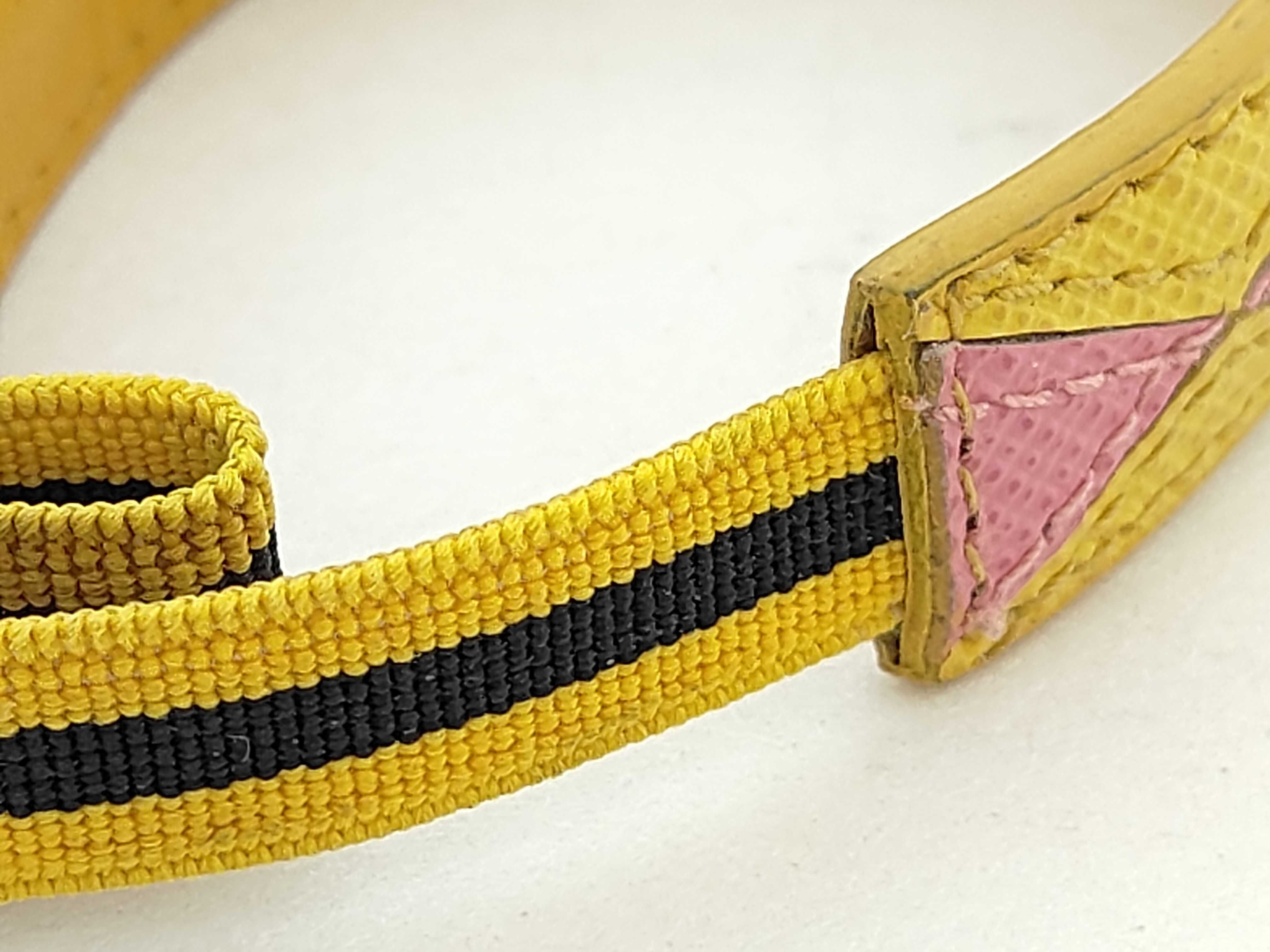 leather bangle 11B136 yellow x pink bracelet/bangle — view 5