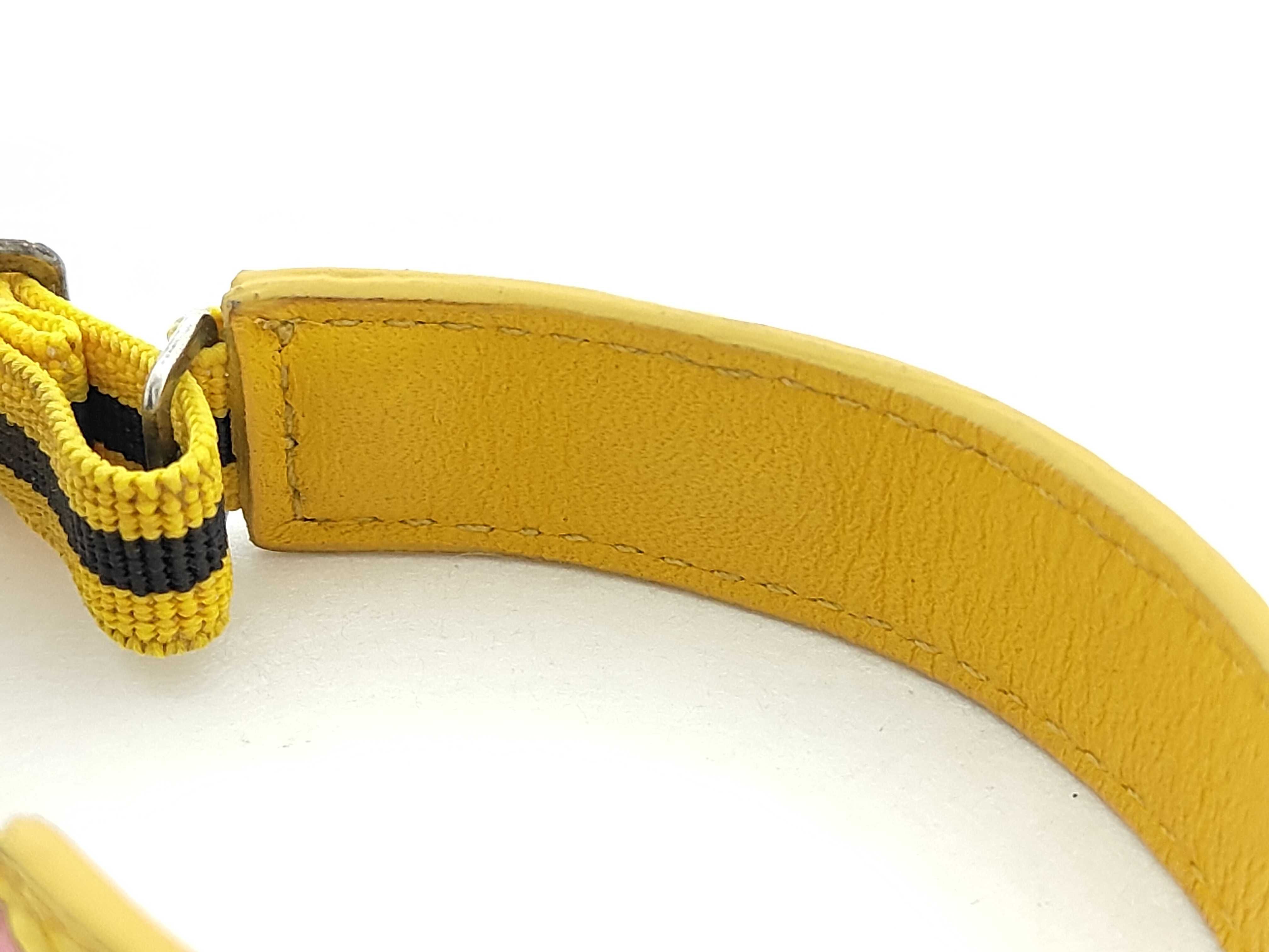 leather bangle 11B136 yellow x pink bracelet/bangle — view 7