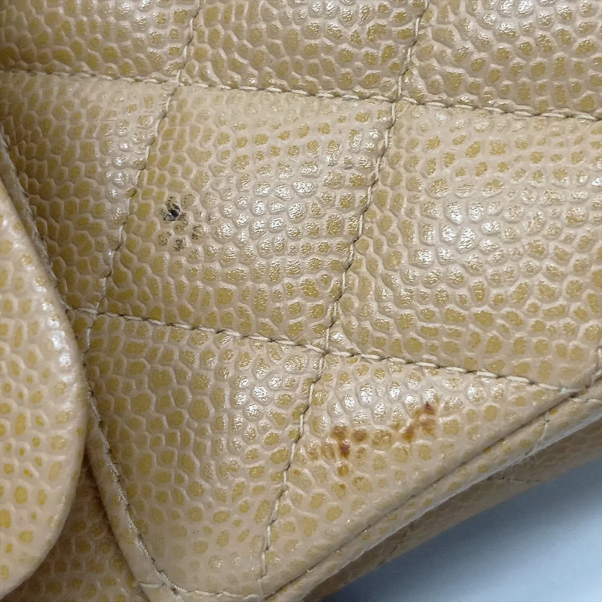 [Individually packaged] Chanel Matelassé 25 Caviar Skin Double Flap Double Chain Bag Beige Gold Hardware 8666507 Series 8 — view 12