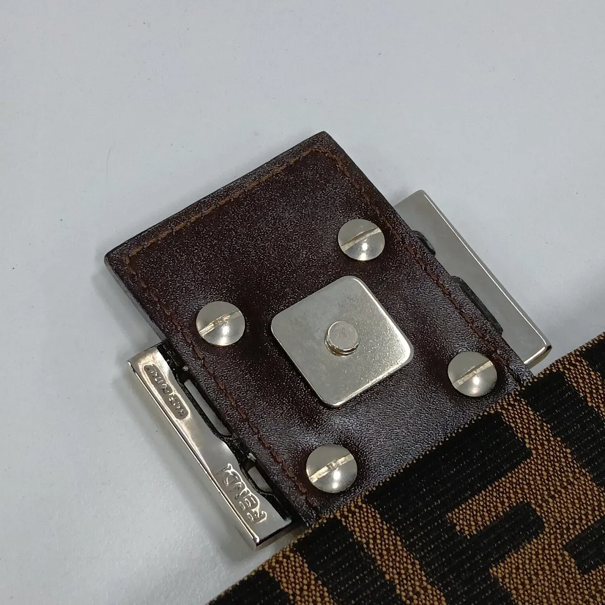 Zucca Canvas x Leather Shoulder Bag, Brown, with internal lettering. — view 13