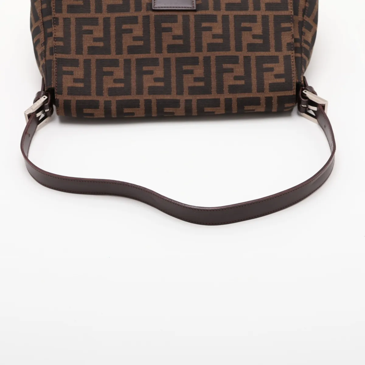 Zucca Canvas x Leather Shoulder Bag, Brown, with internal lettering. — view 5