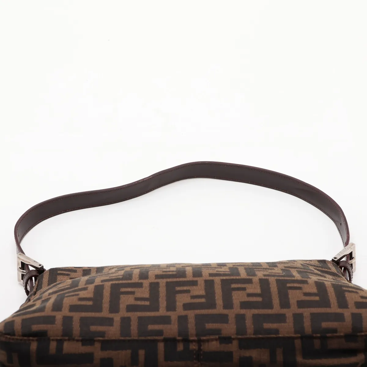 Zucca Canvas x Leather Shoulder Bag, Brown, with internal lettering. — view 6