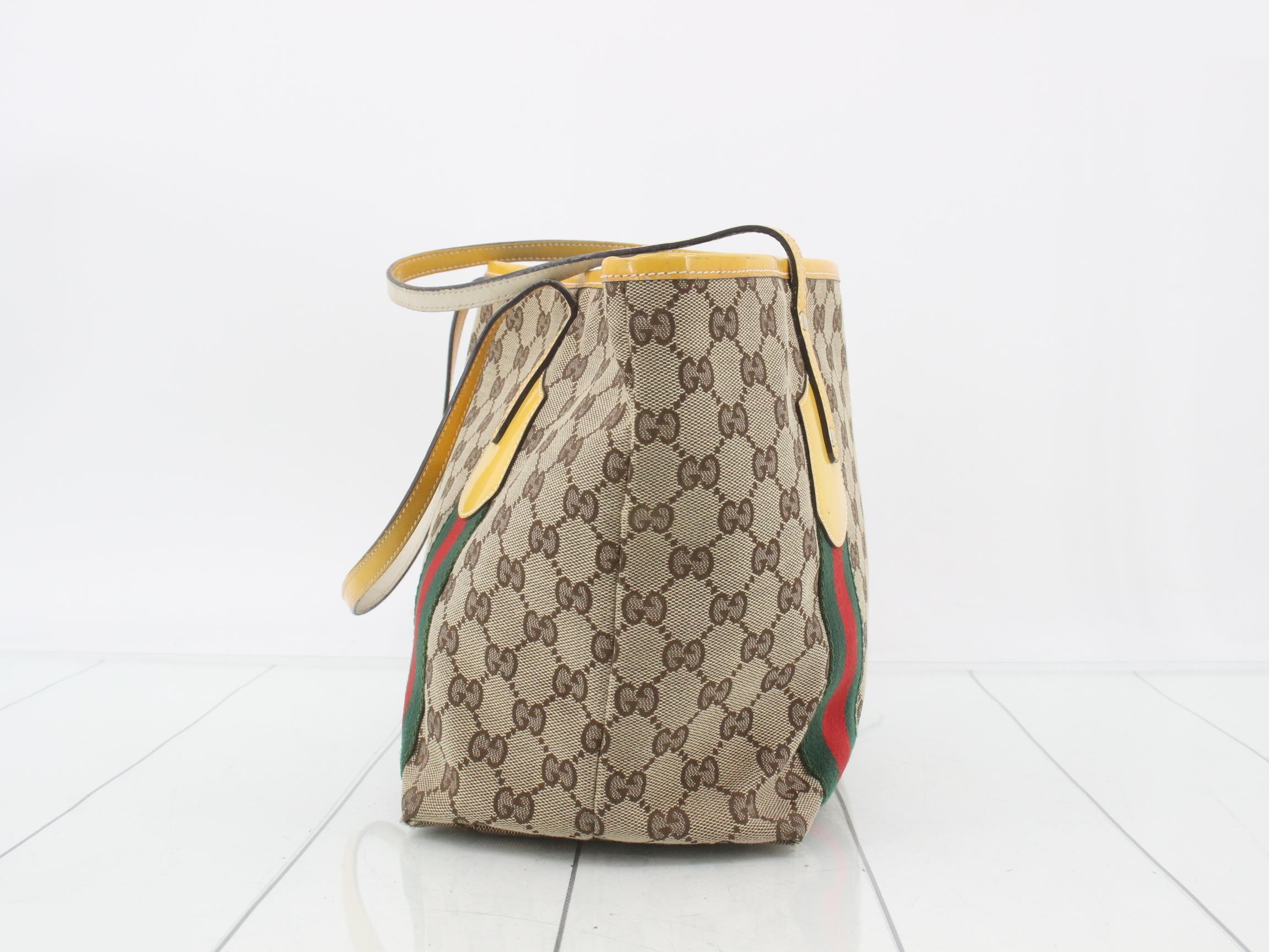 GG Canvas Enamel Sherry Line Tote Bag — view 3