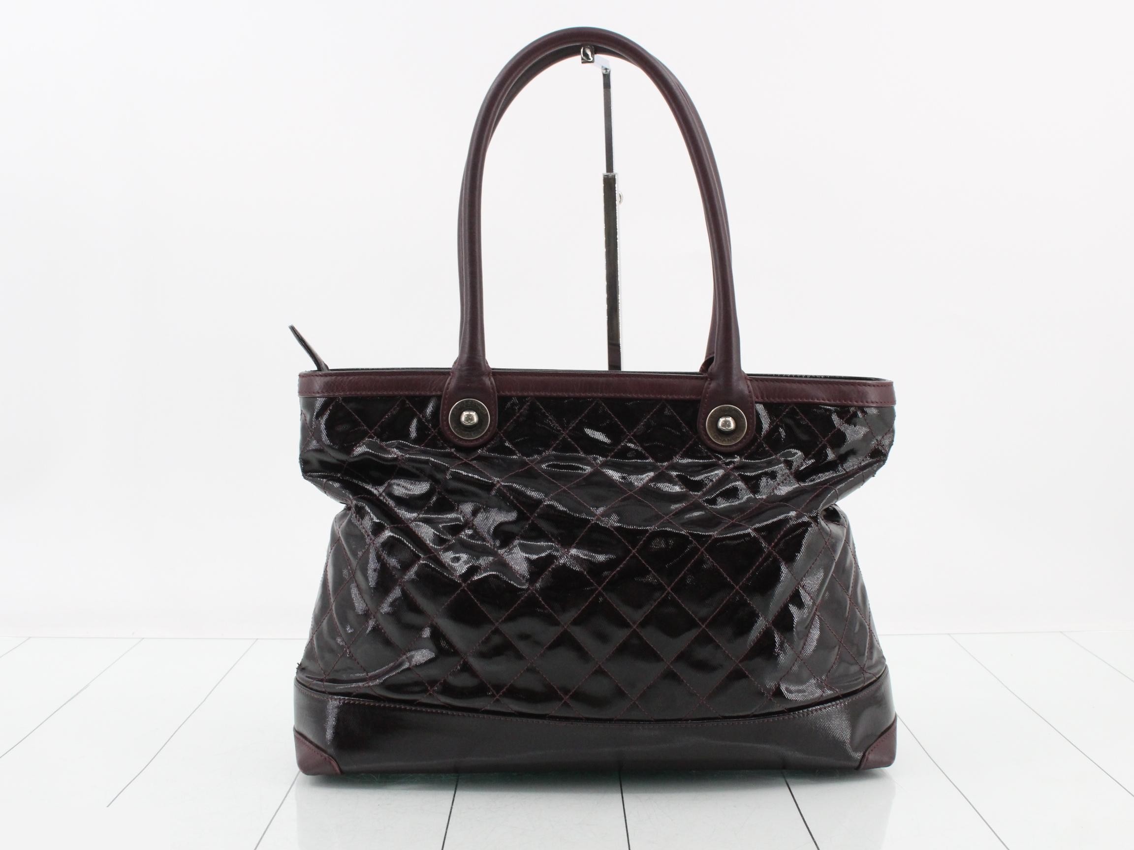 Coco Charm Shopper Tote, Coated Canvas/Lambskin, Bordeaux, No. 17 — view 2