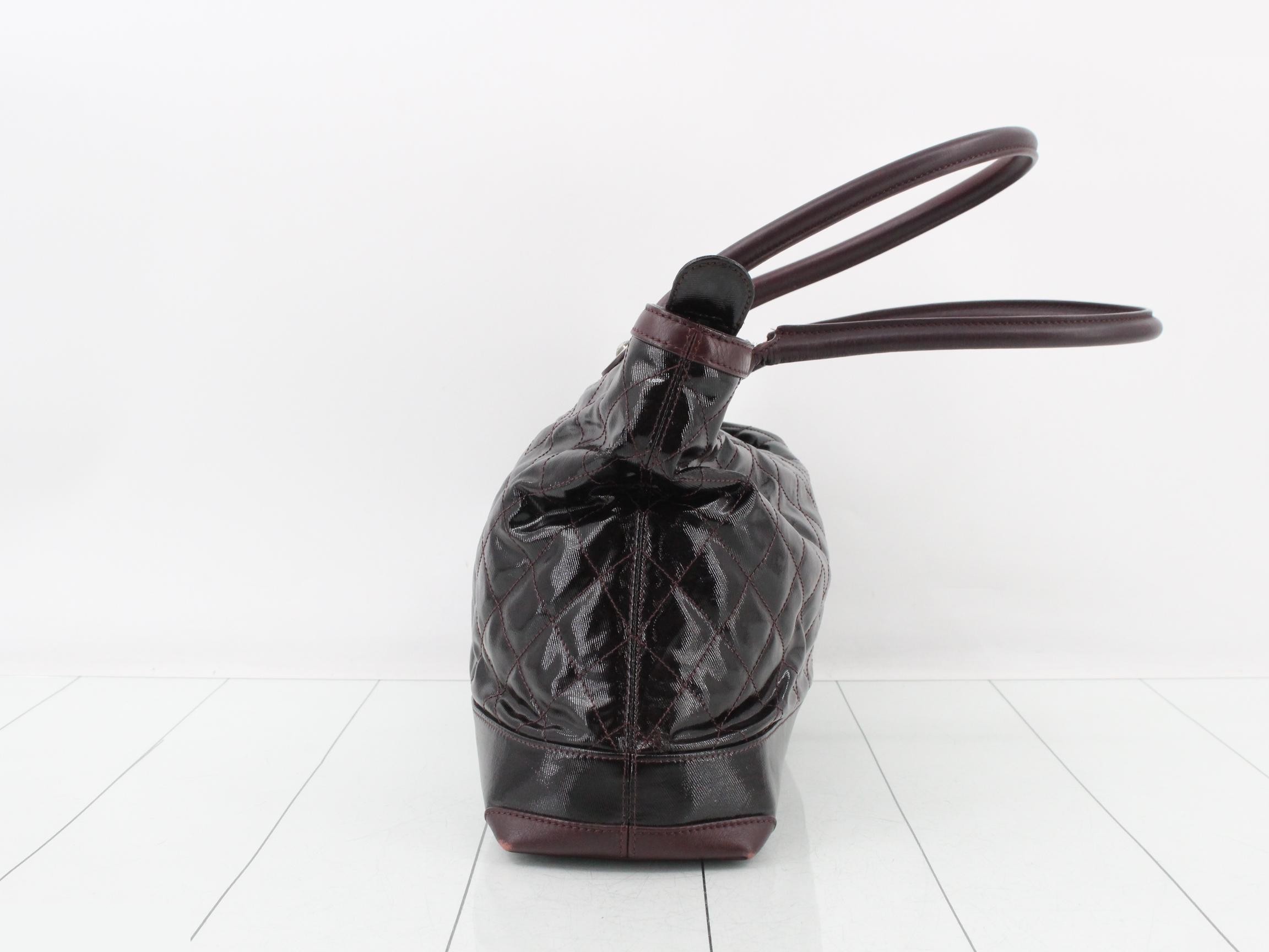 Coco Charm Shopper Tote, Coated Canvas/Lambskin, Bordeaux, No. 17 — view 3