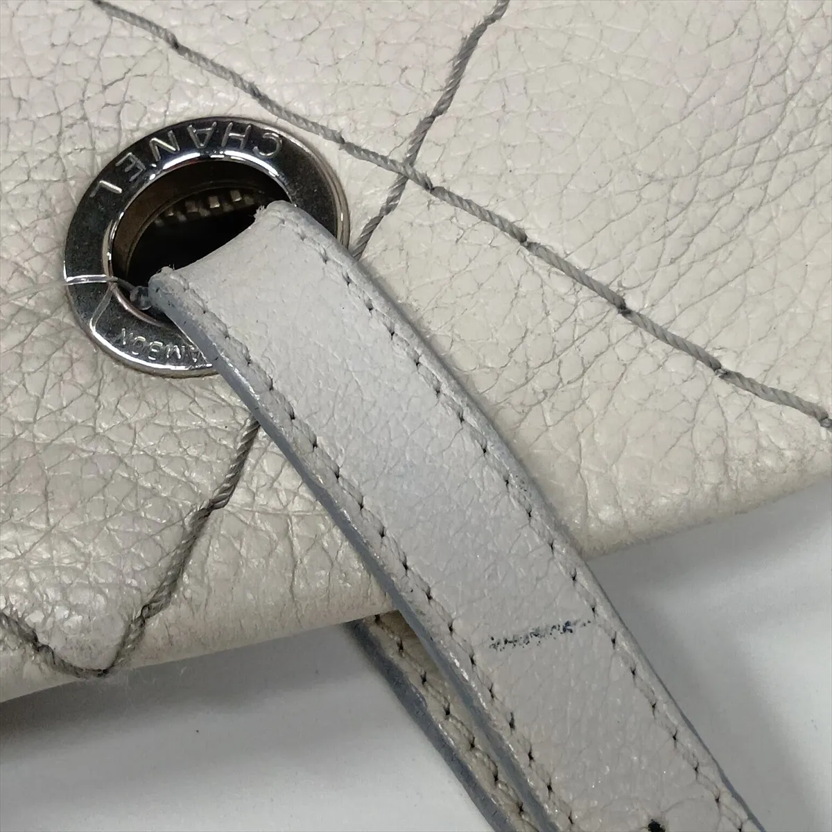 On the Road Leather Tote Bag, Gray, Silver Hardware, Item Number 13340687, Series 13 — view 13