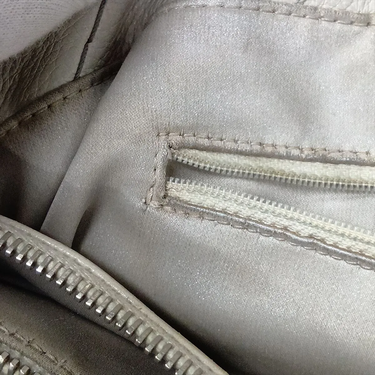 On the Road Leather Tote Bag, Gray, Silver Hardware, Item Number 13340687, Series 13 — view 15