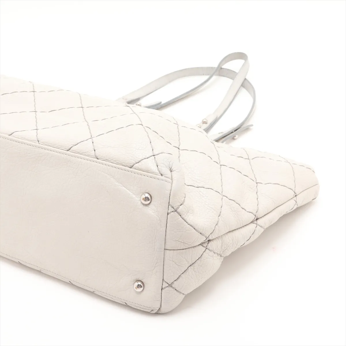 On the Road Leather Tote Bag, Gray, Silver Hardware, Item Number 13340687, Series 13 — view 3