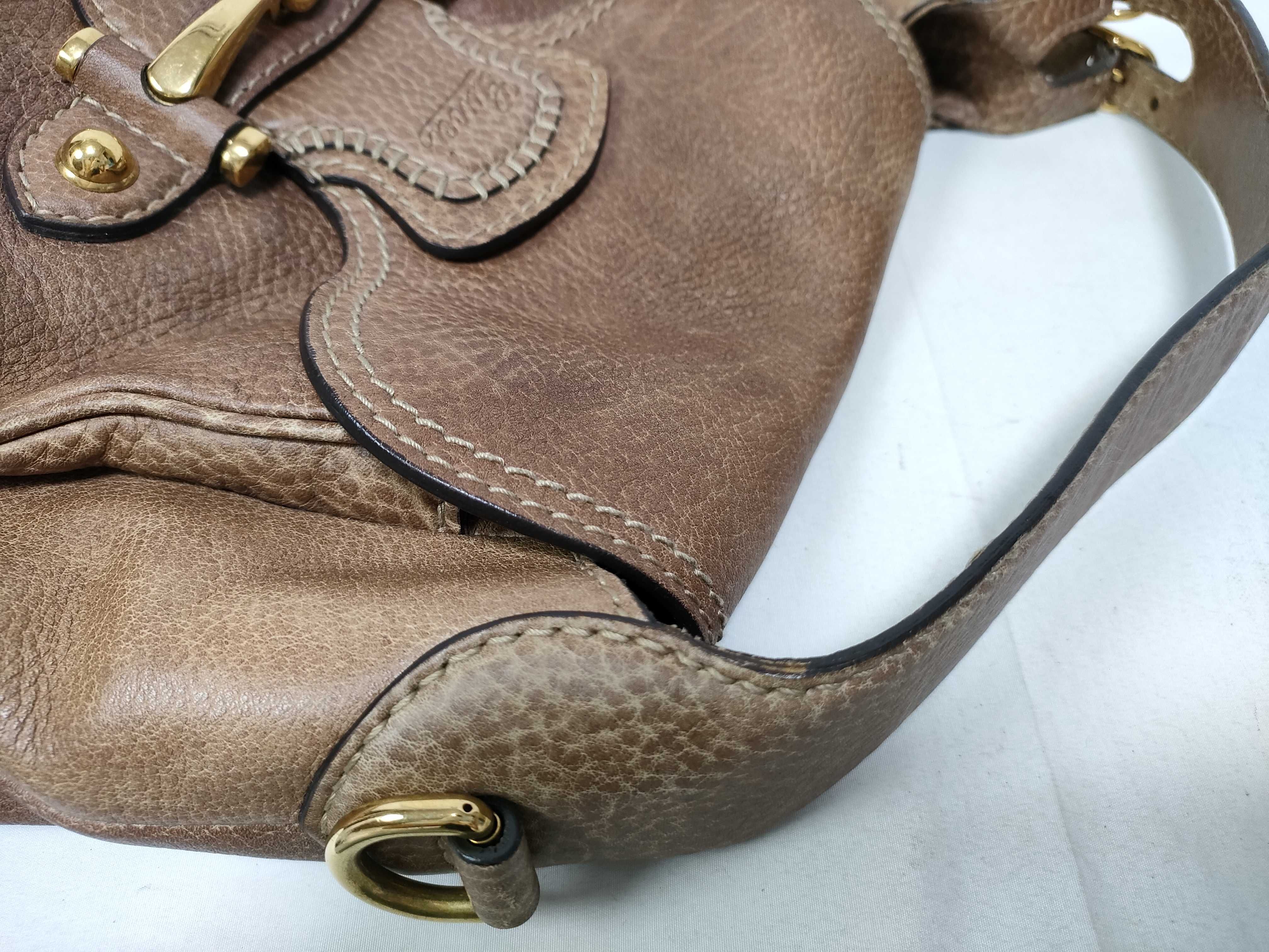 Horsebit One-Shoulder Hobo Handbag, Brown Shoulder Bag — view 8